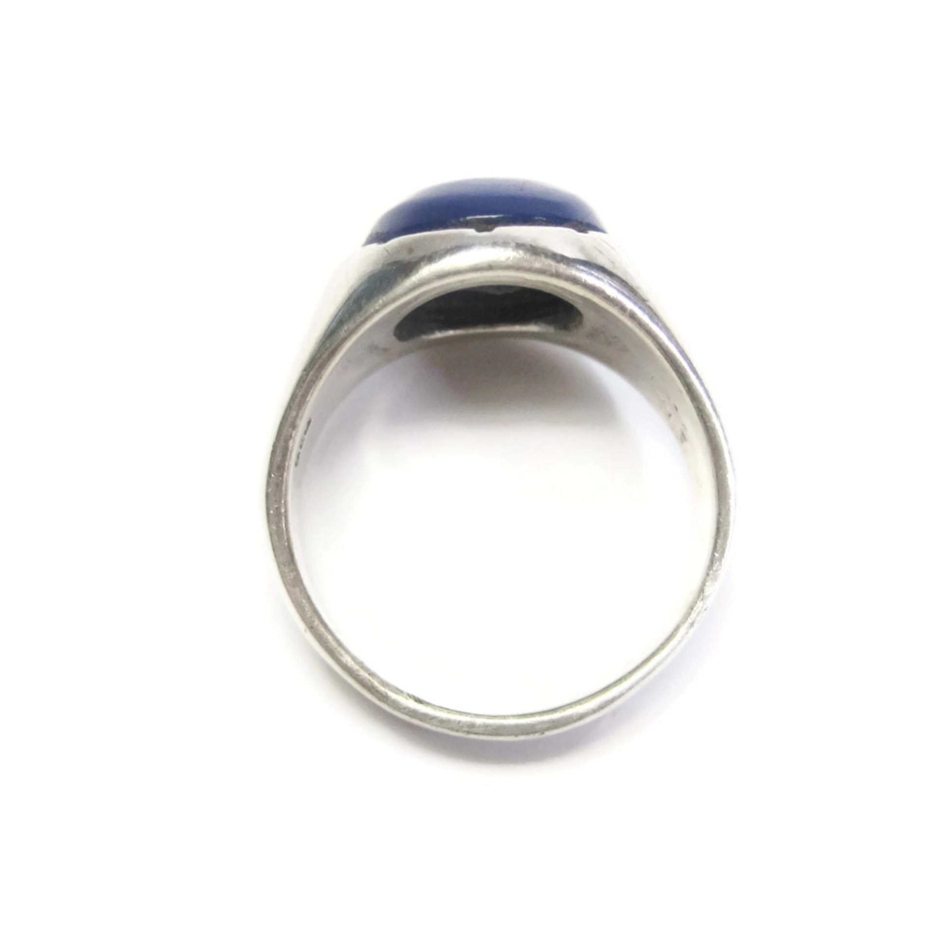 Mens Sterling Blue Enamel Ring Size 10