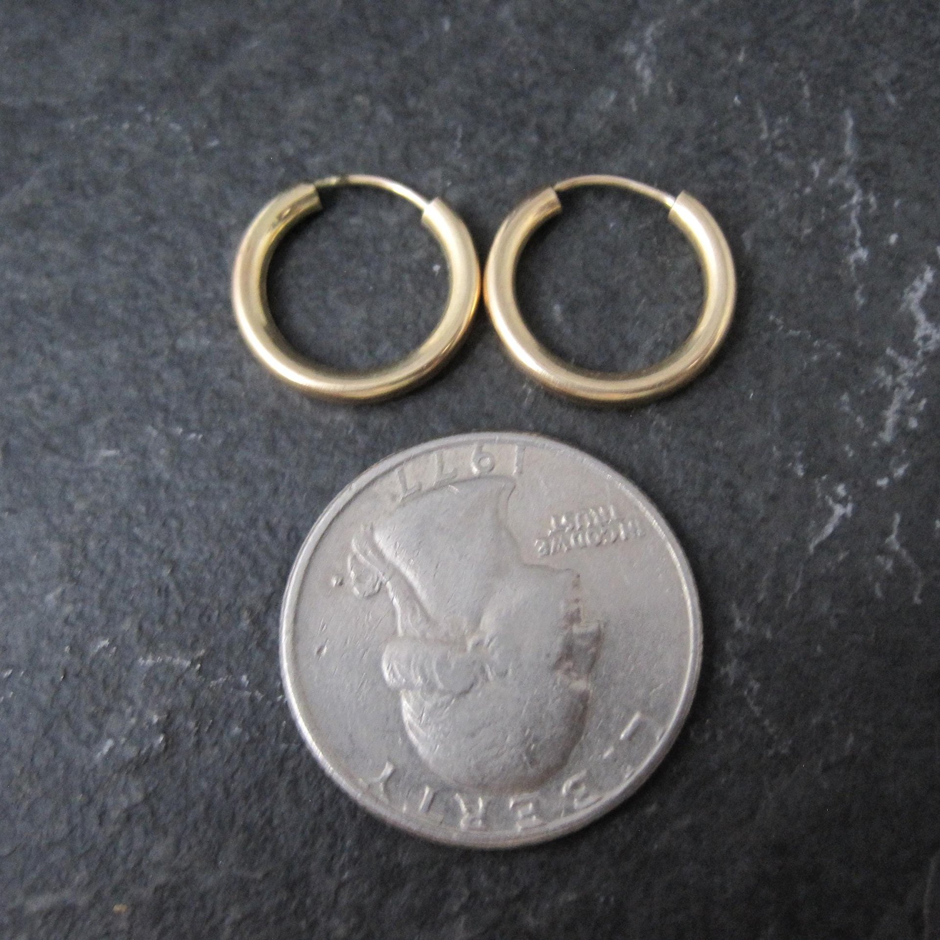 1/2" Gold Hoop Earrings 14K Gold Filled New Old Stock