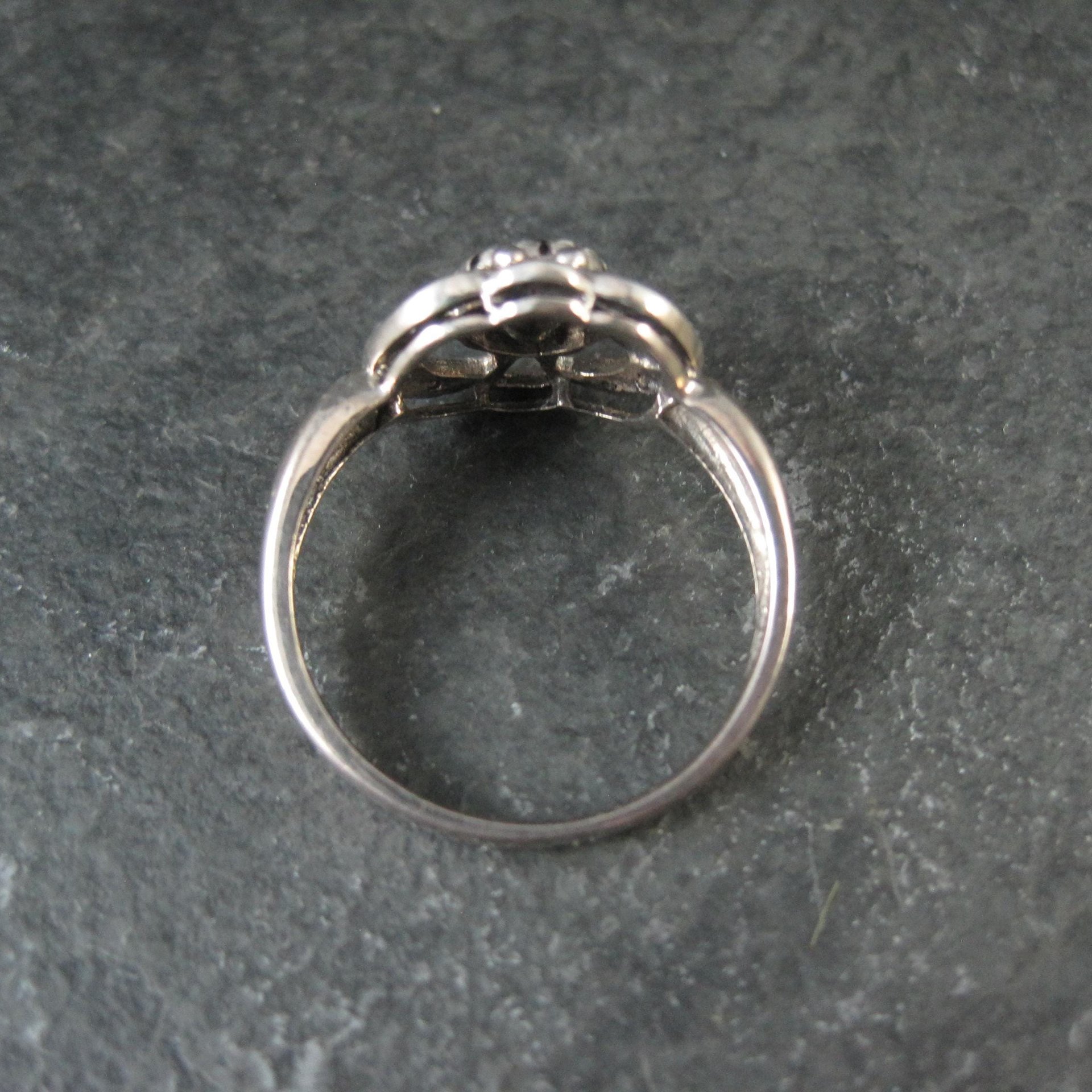 Vintage Smoky Topaz Heart Ring in Sterling Silver Size 8