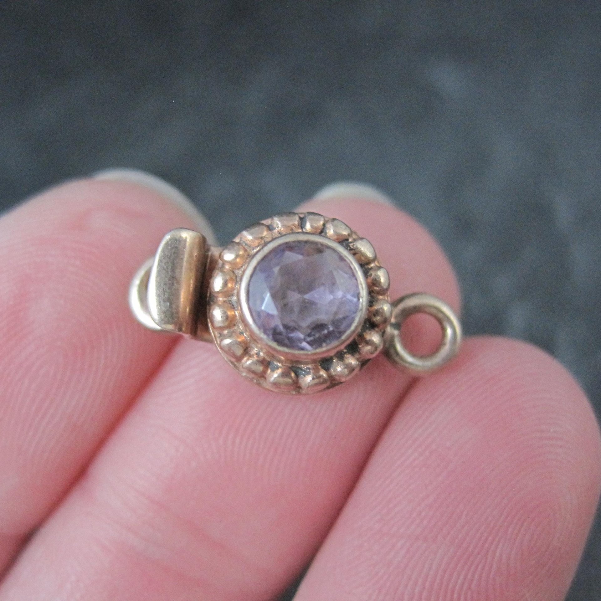Rose Gold Amethyst Box Clasp Vermeil Sterling Silver