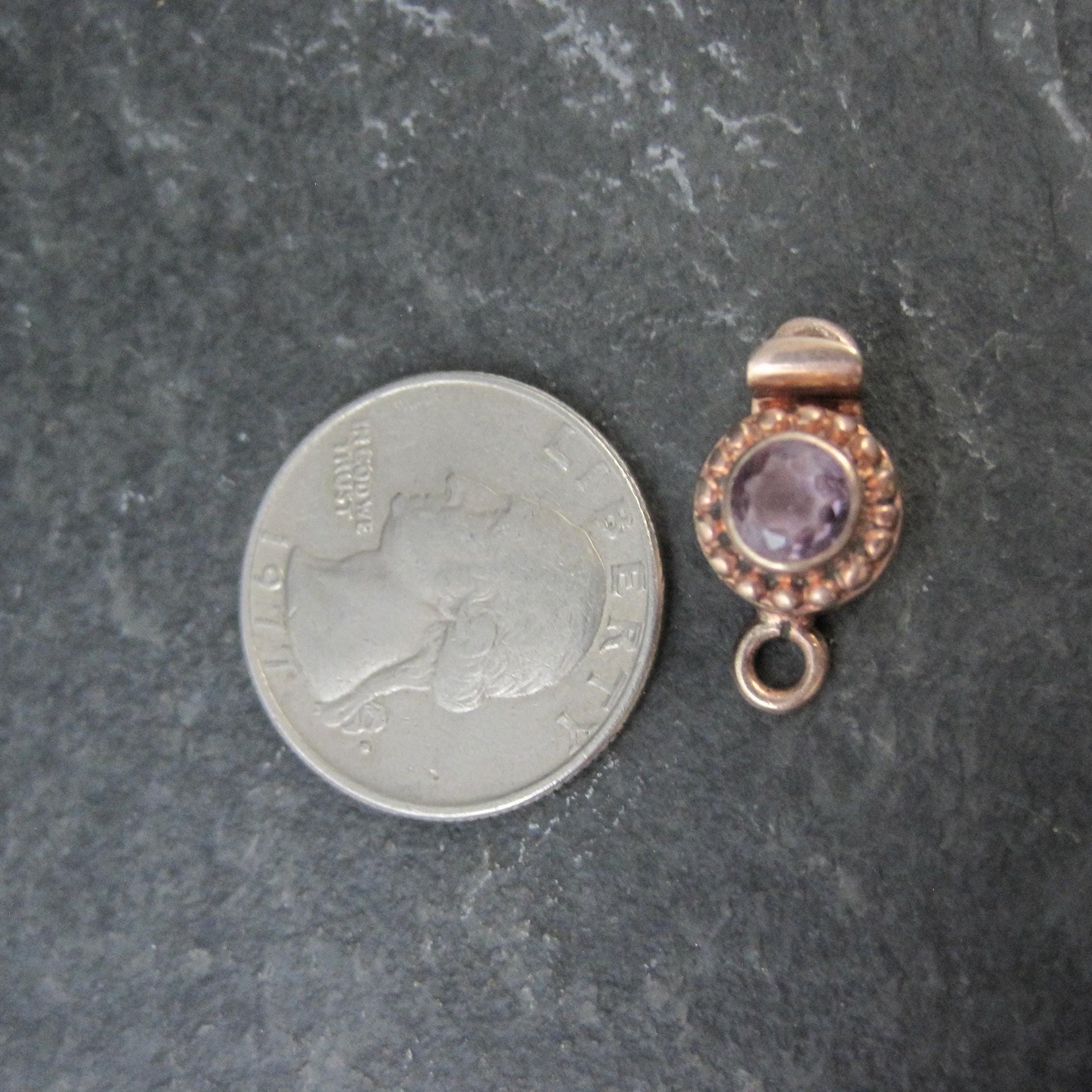 Rose Gold Amethyst Box Clasp Vermeil Sterling Silver