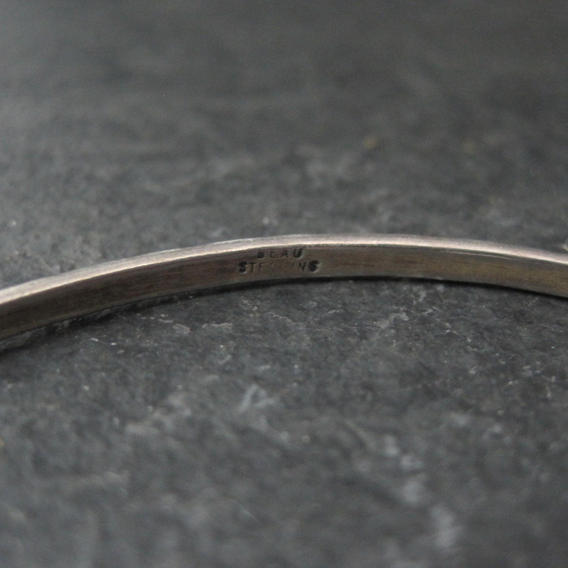Vintage Sterling Art Deco Bangle Bracelet 7.5 Inches by Beau