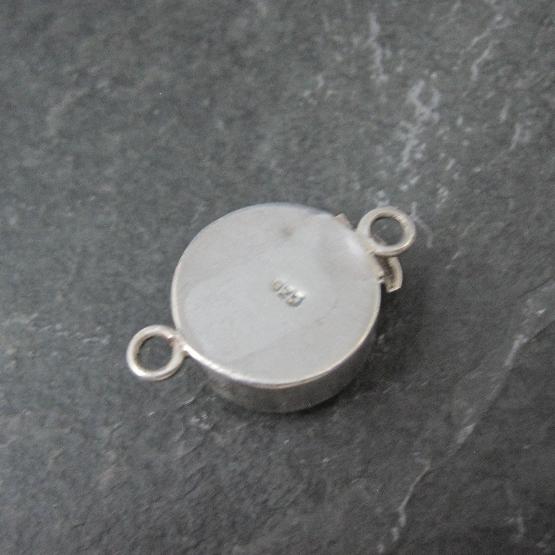 Sterling Silver Guilloche Enamel Rose Box Clasp