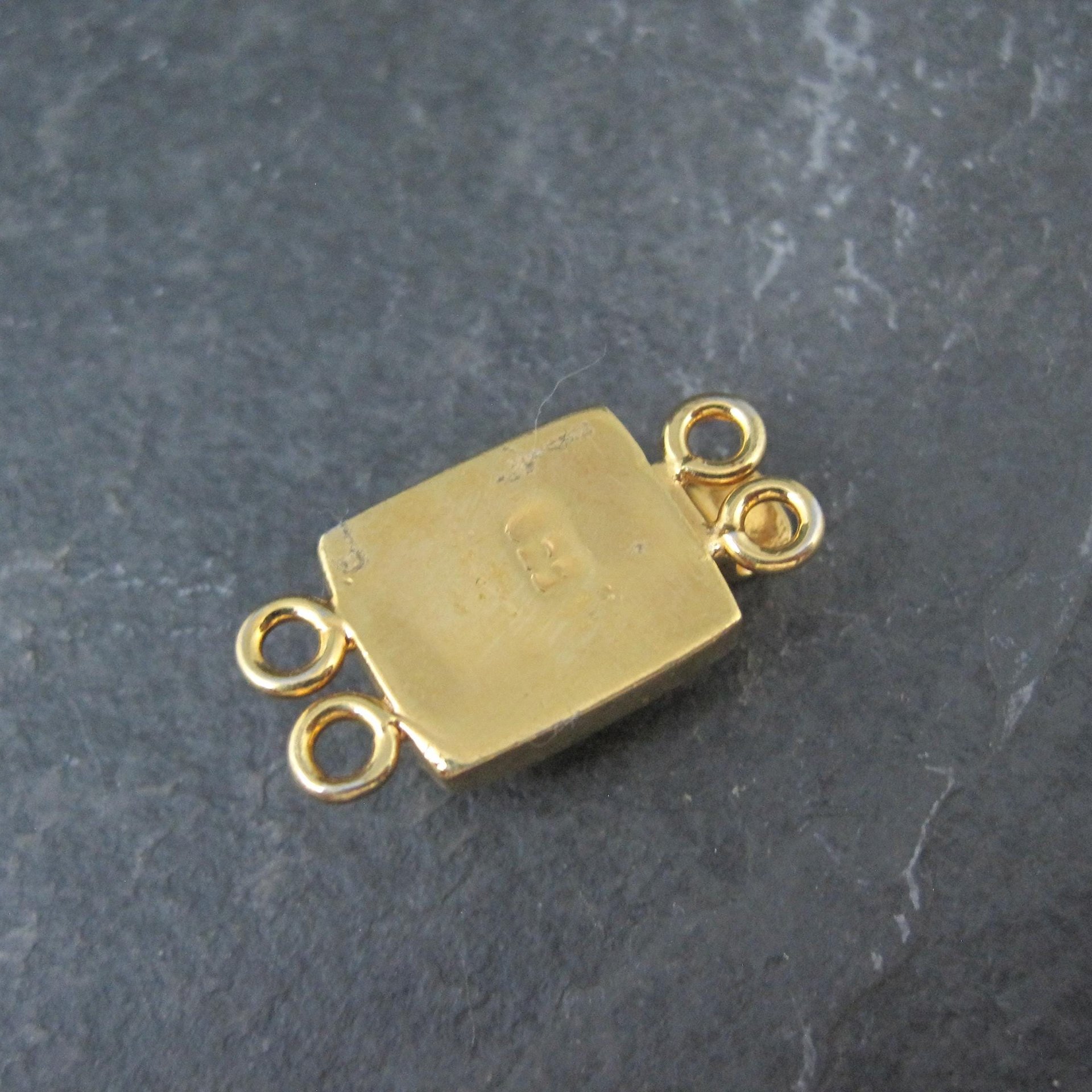 Gold 2 Strand Moonstone Box Clasp Vermeil Sterling Silver