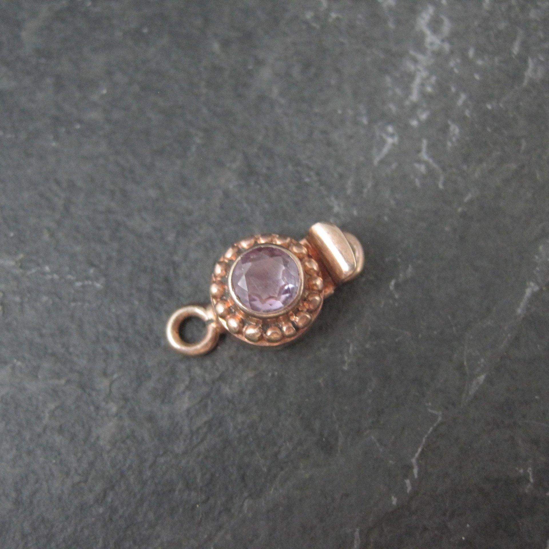 Rose Gold Amethyst Box Clasp Vermeil Sterling Silver