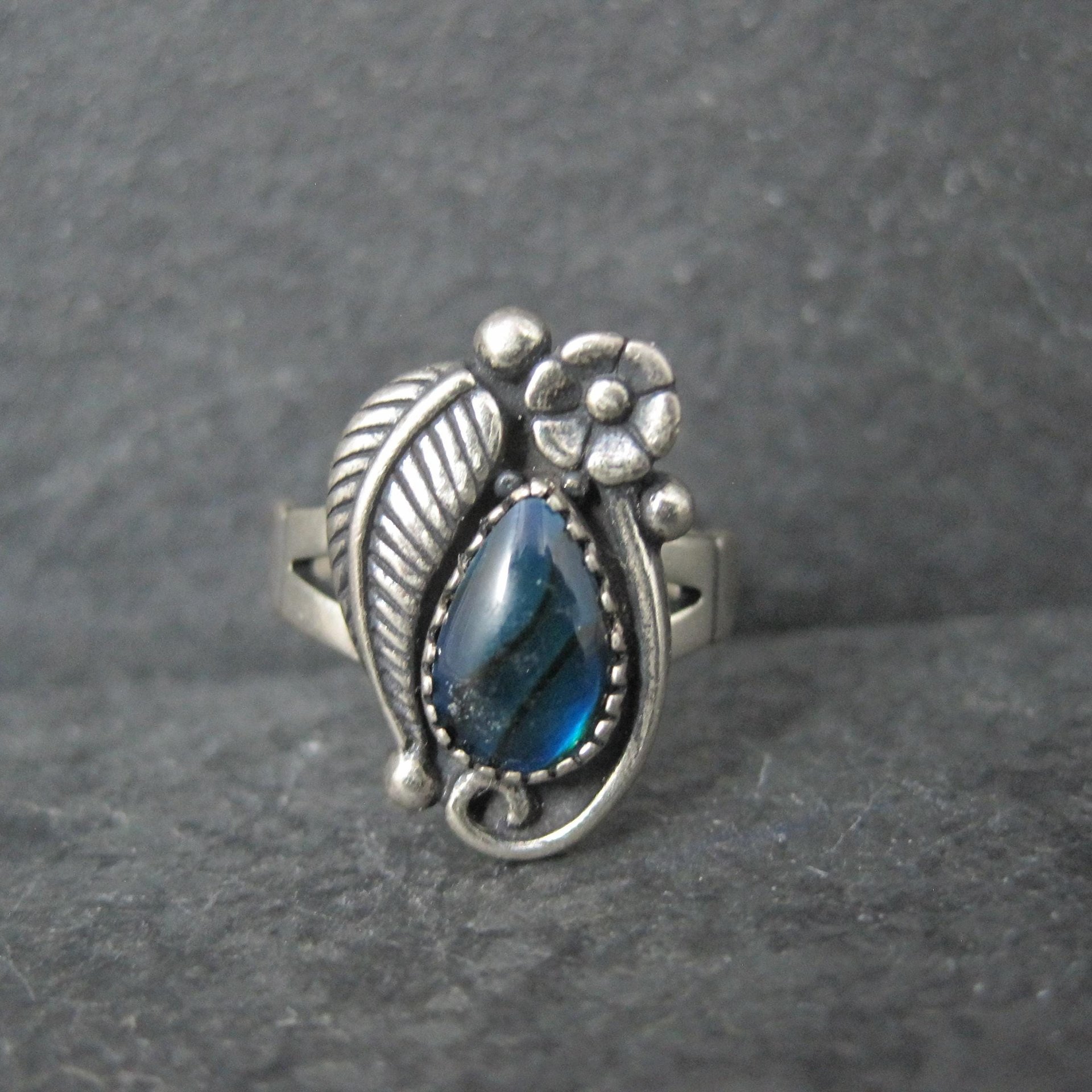 Southwestern Abalone Feather Ring Many Sizes Available NOS