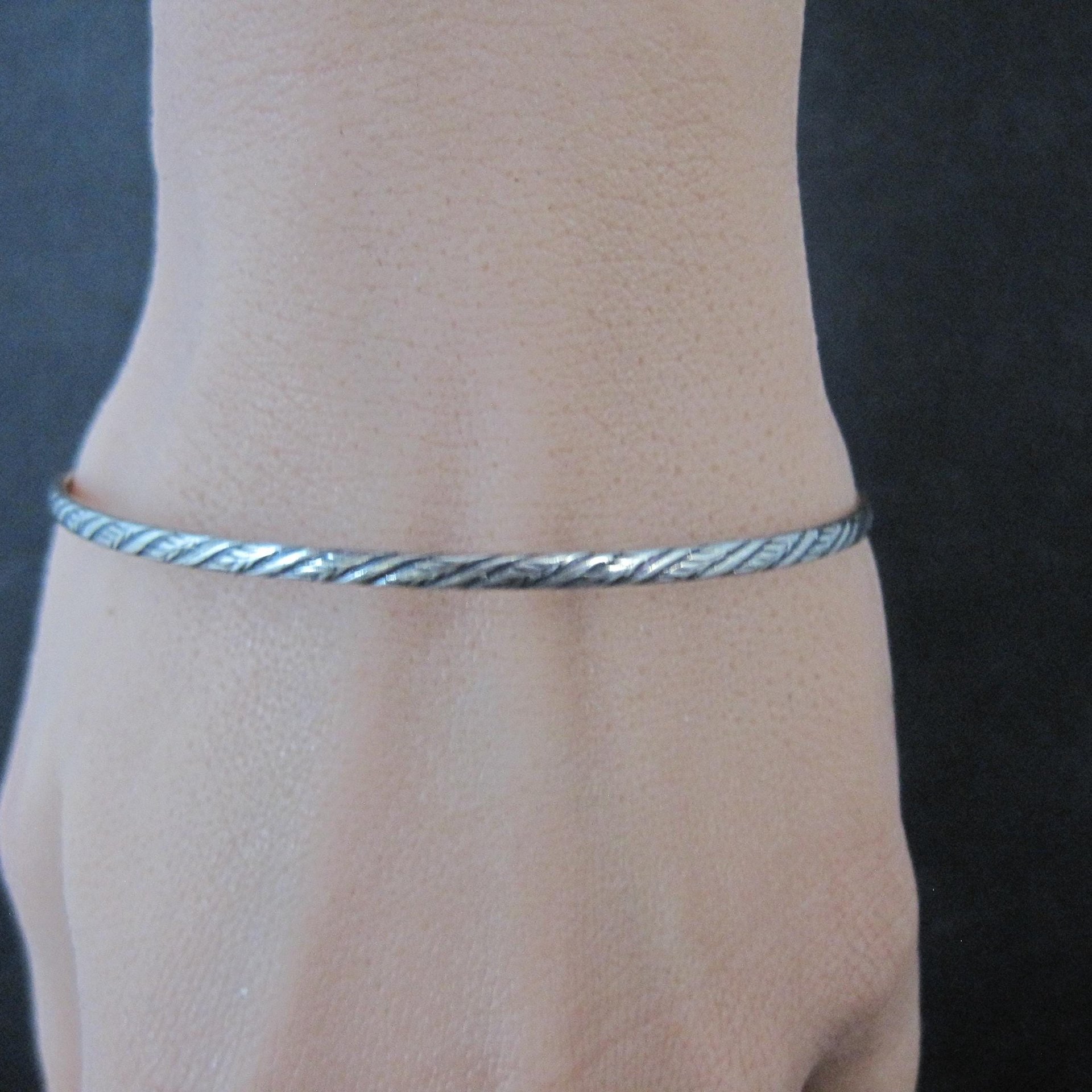 Vintage Sterling Art Deco Bangle Bracelet 7.5 Inches by Beau