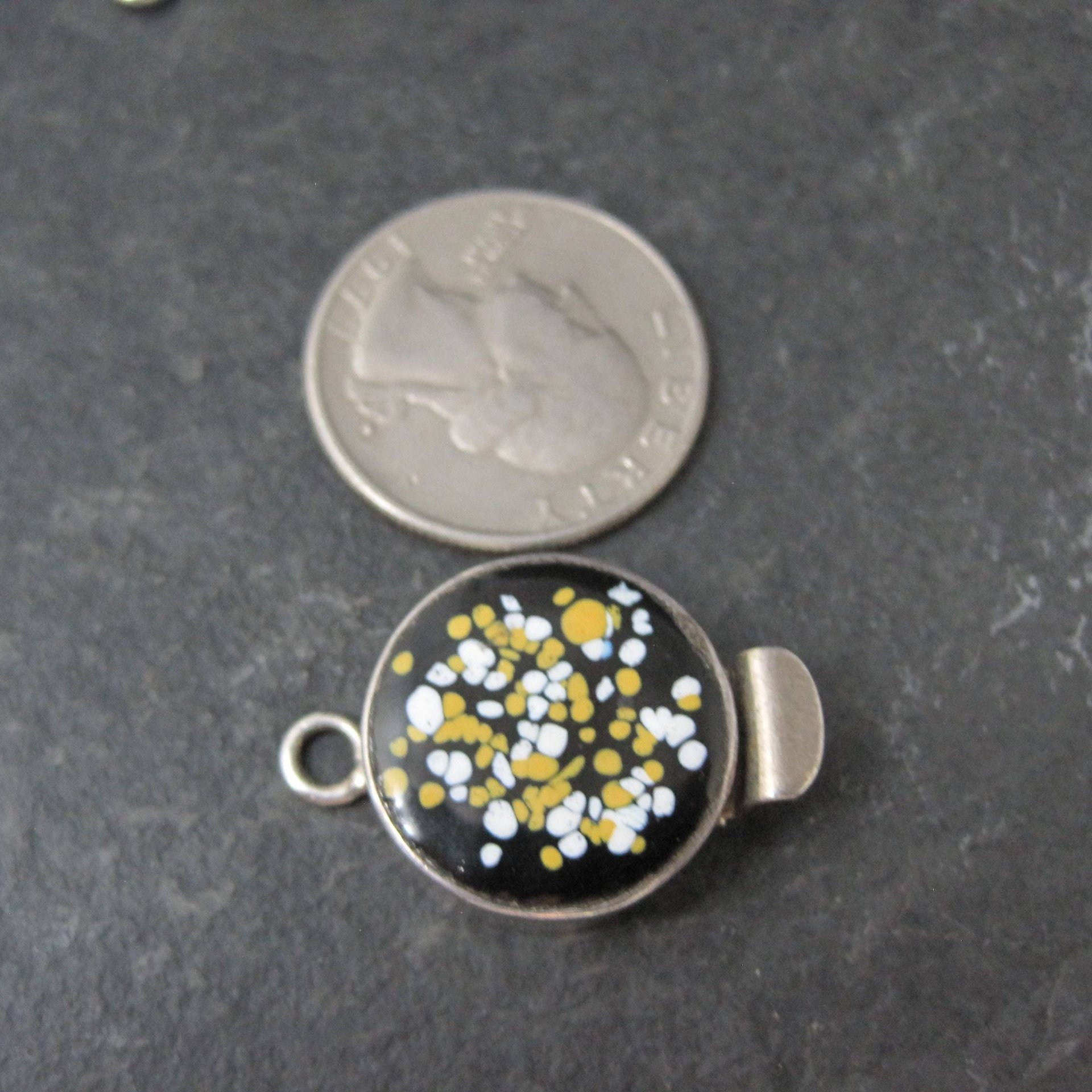 Vintage Sterling Silver Art Glass Box Clasp 1 & 2 Strand Available