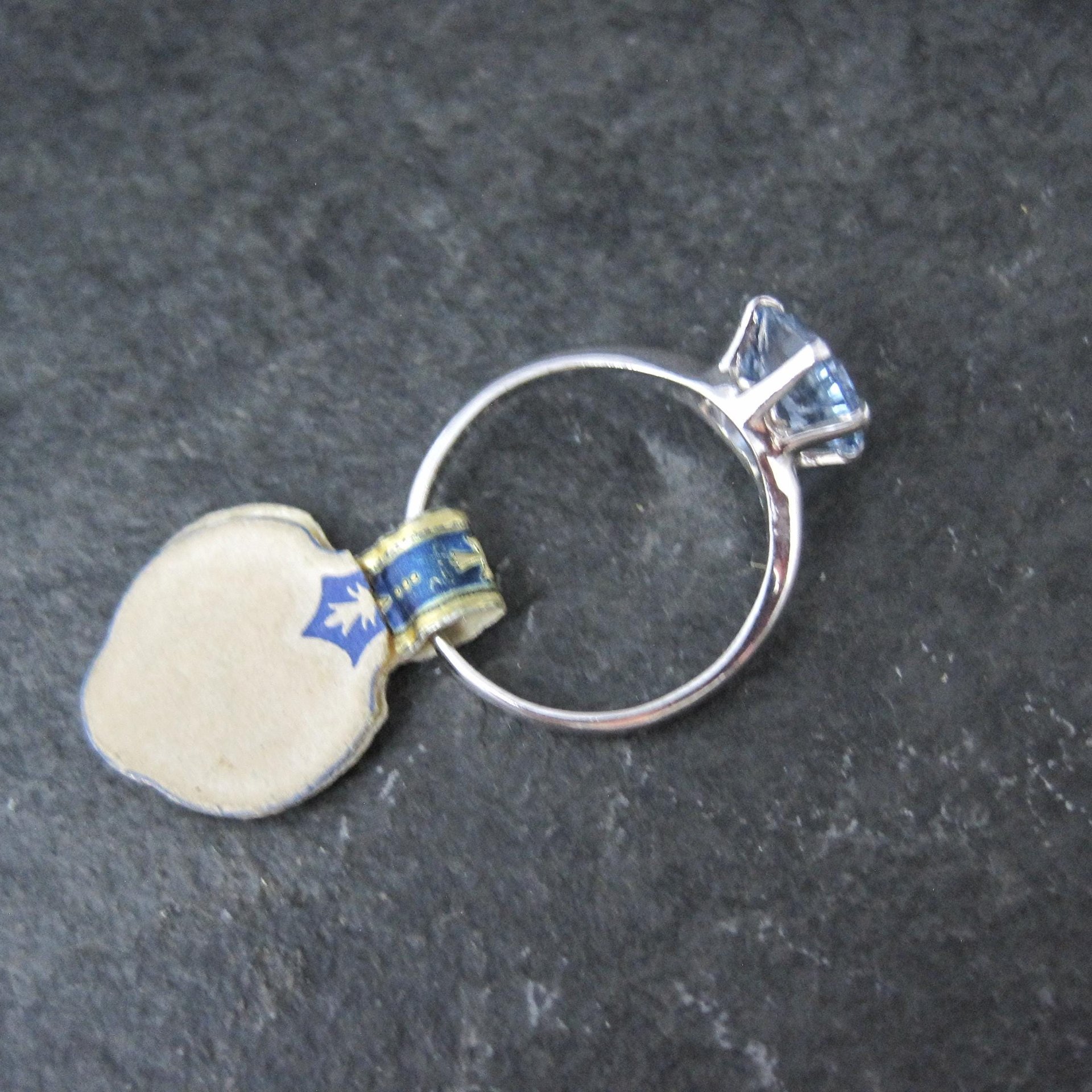 Vintage Sterling Light Blue Spinel Solitaire Ring New Old Stock Multiple Sizes