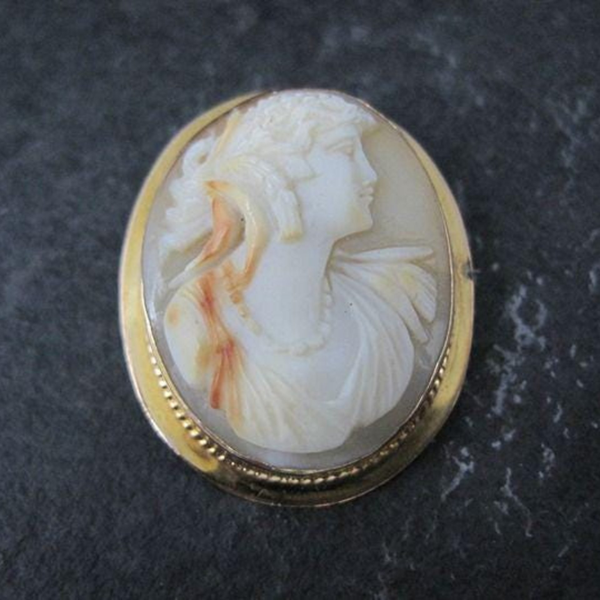 Vintage Gold Filled Carved Cameo Brooch