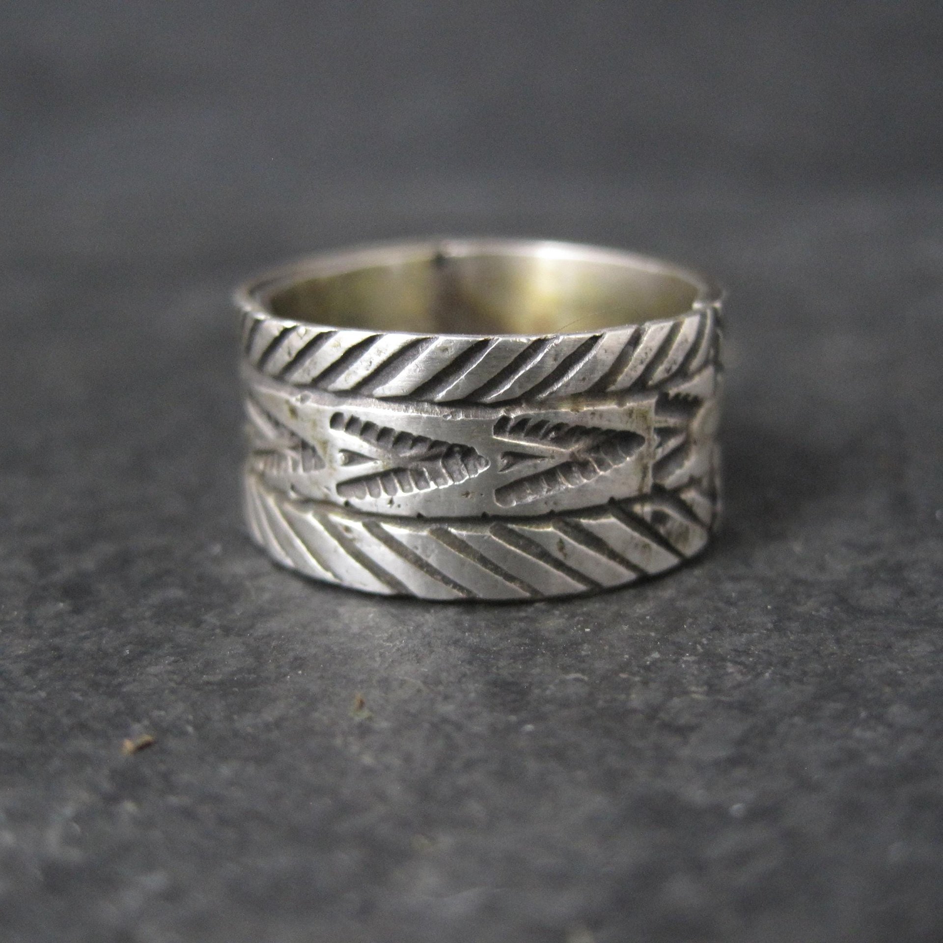 Wide Vintage Southwestern Sterling Band Ring Available in Sizes 8 and 10 Nathan Lovato