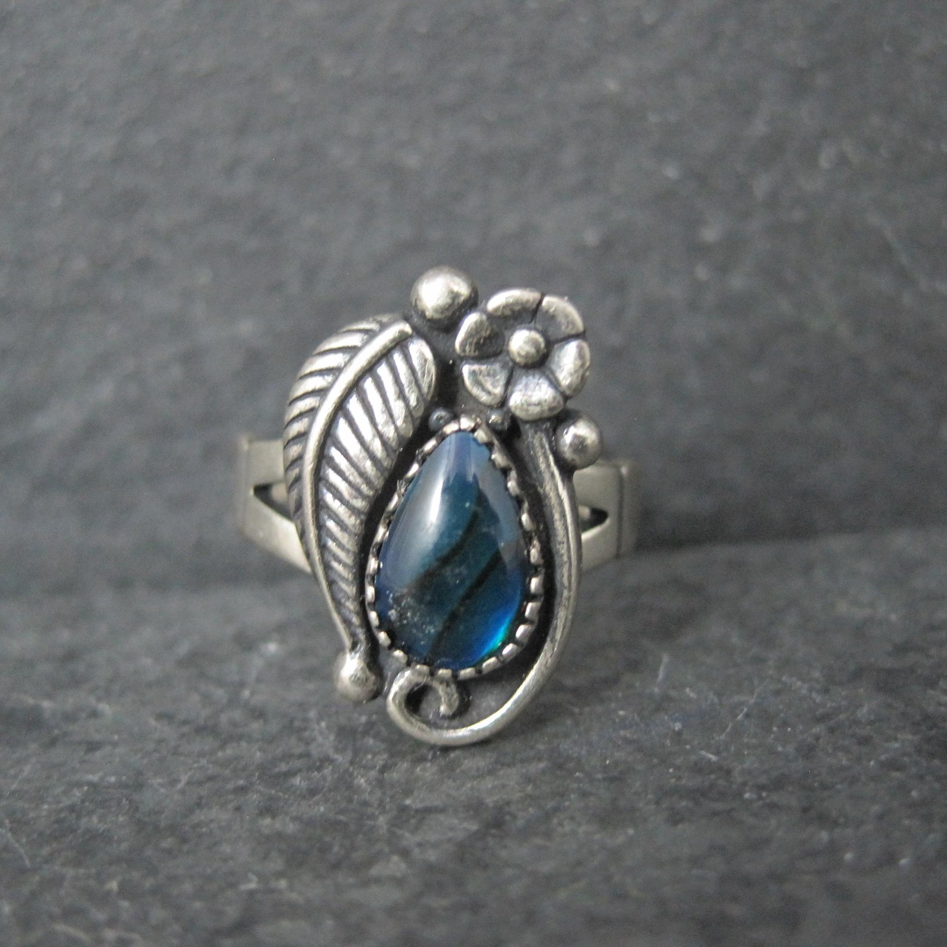 Southwestern Abalone Feather Ring Many Sizes Available NOS