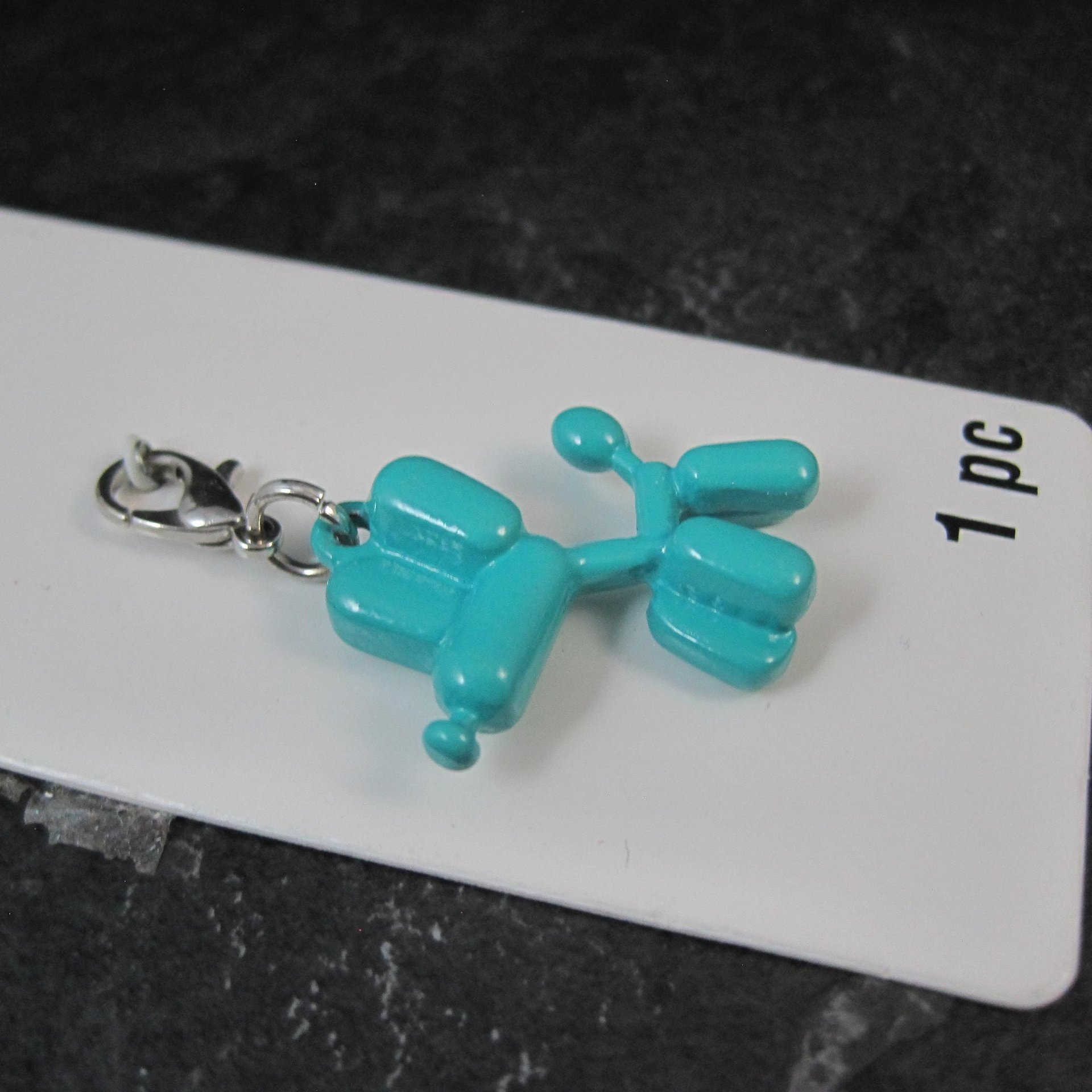 Turquoise Balloon Dog Charm by Bead Landing