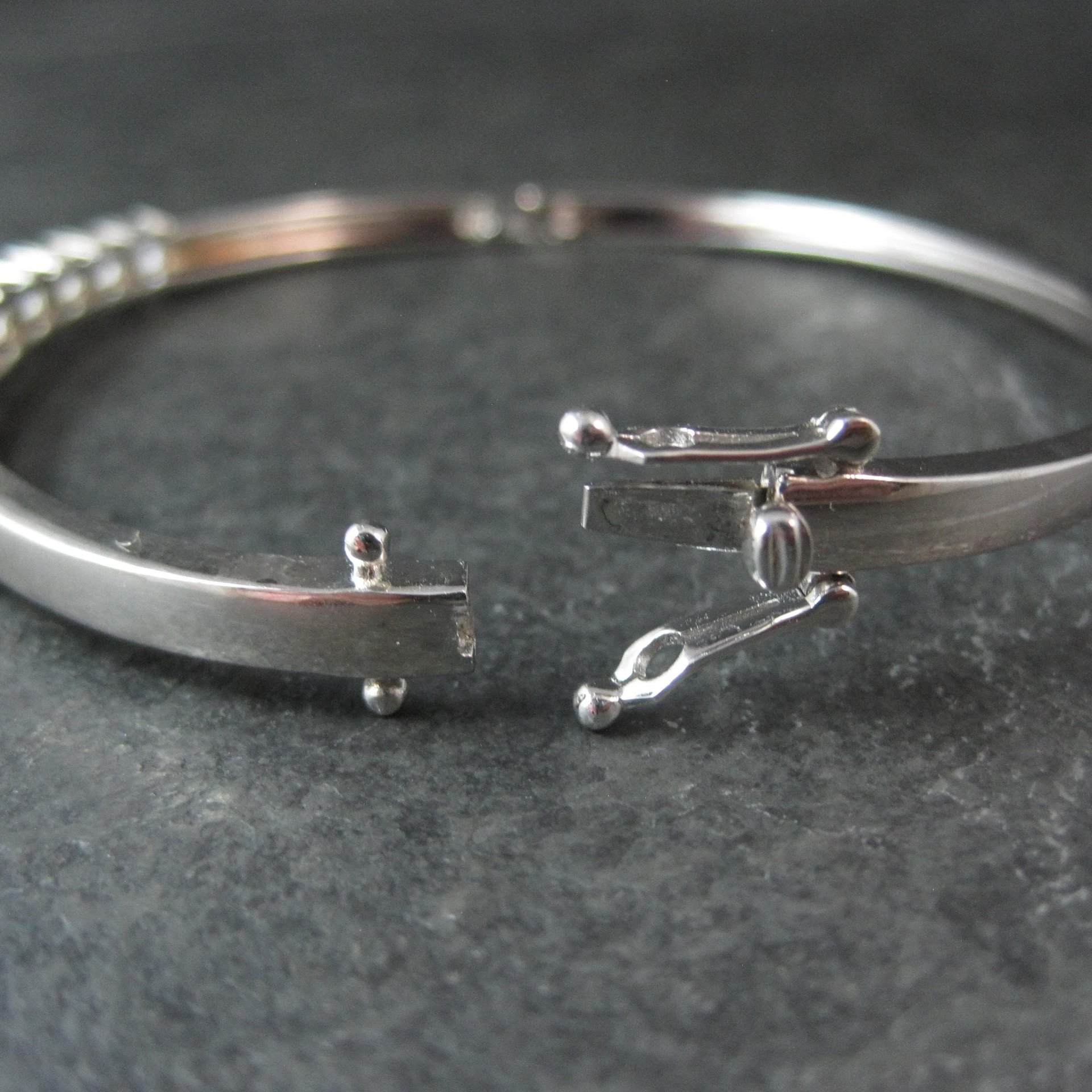 Sterling Silver Cubic Zirconia Bangle Bracelet