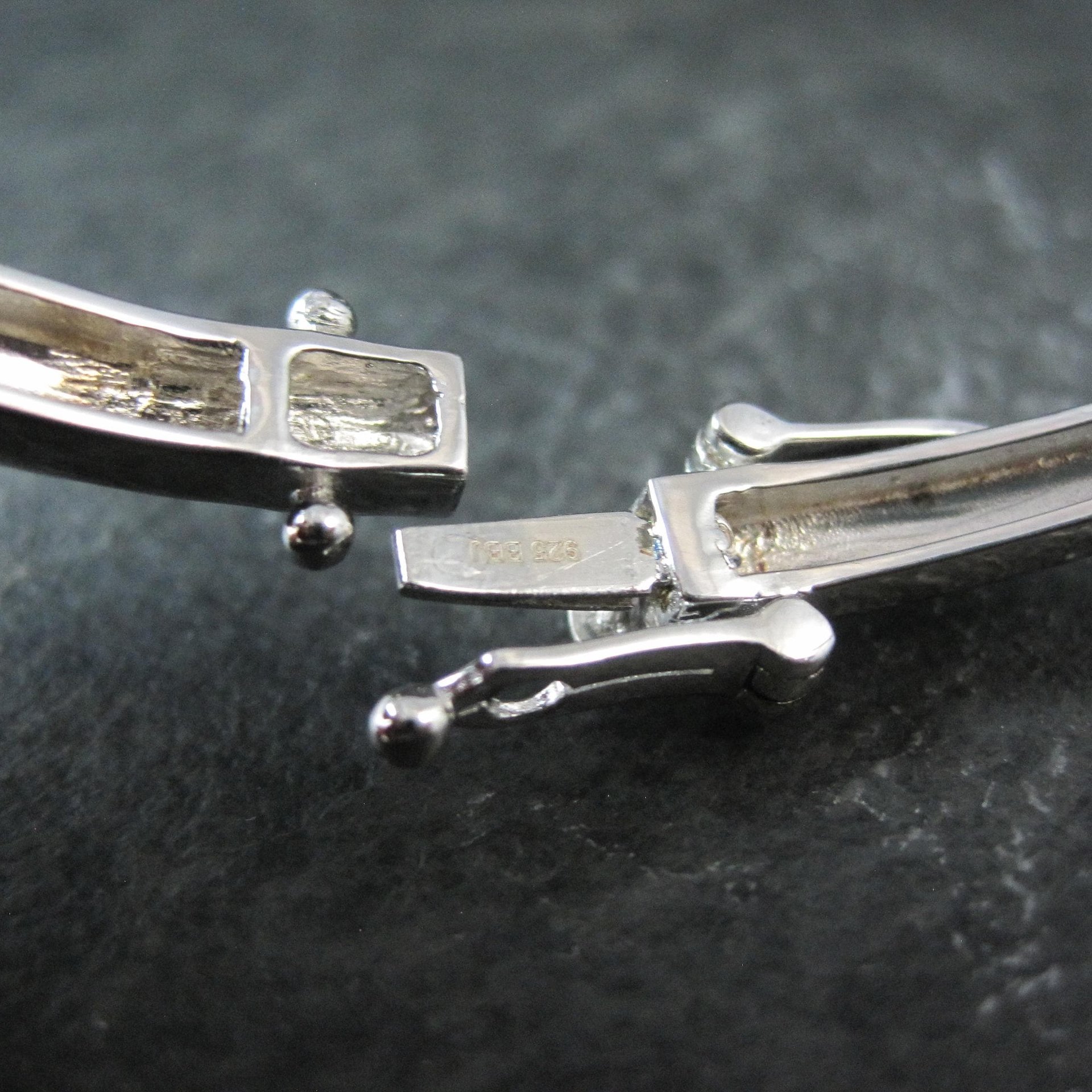 Sterling Silver Cubic Zirconia Bangle Bracelet