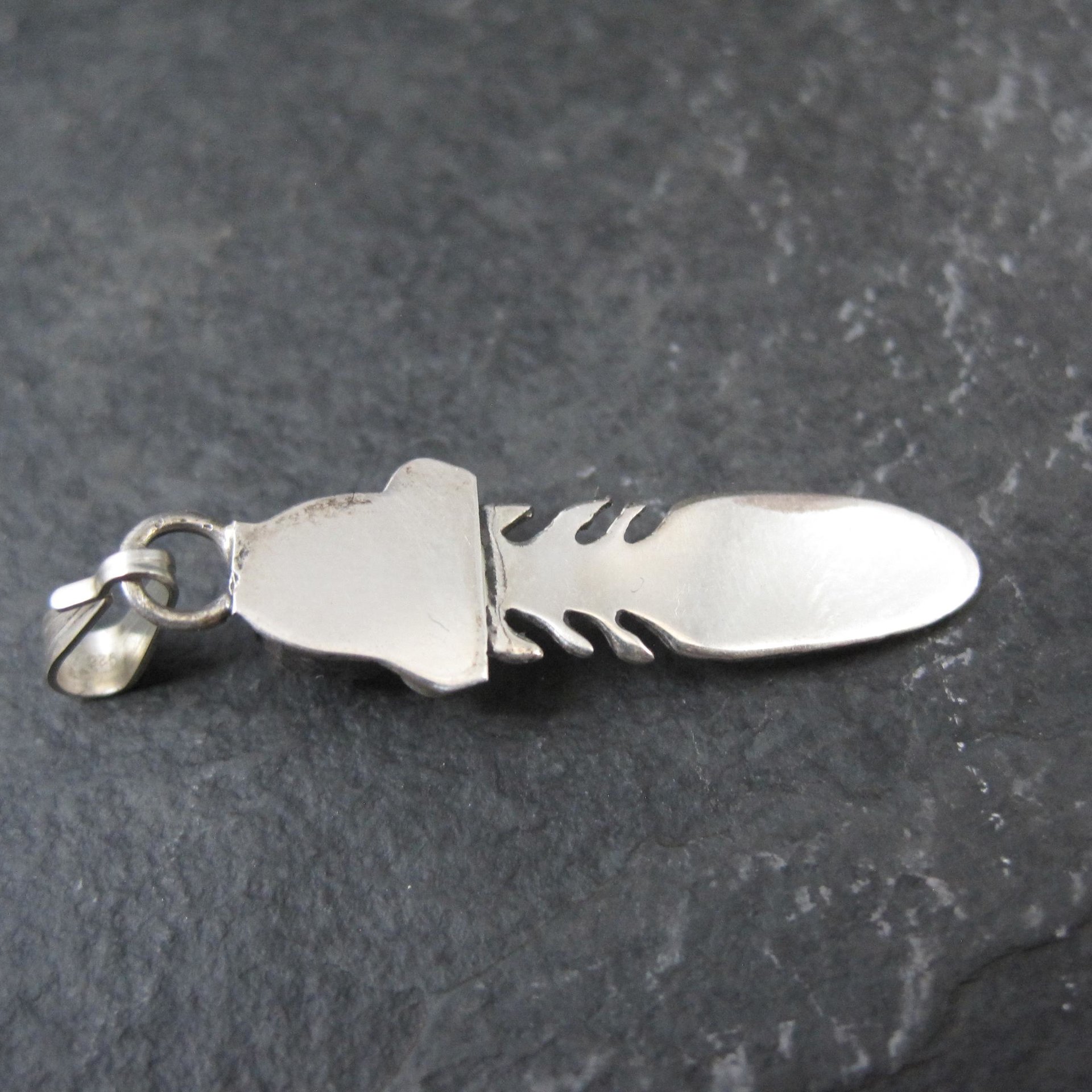 Small Southwestern Sterling Feather Pendant