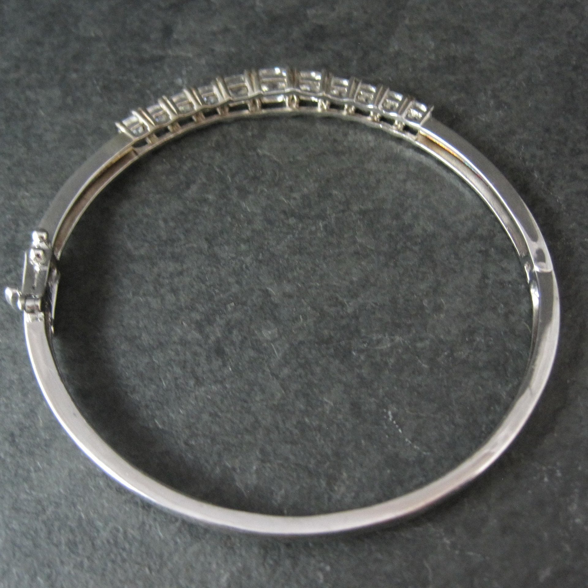 Sterling Silver Cubic Zirconia Bangle Bracelet