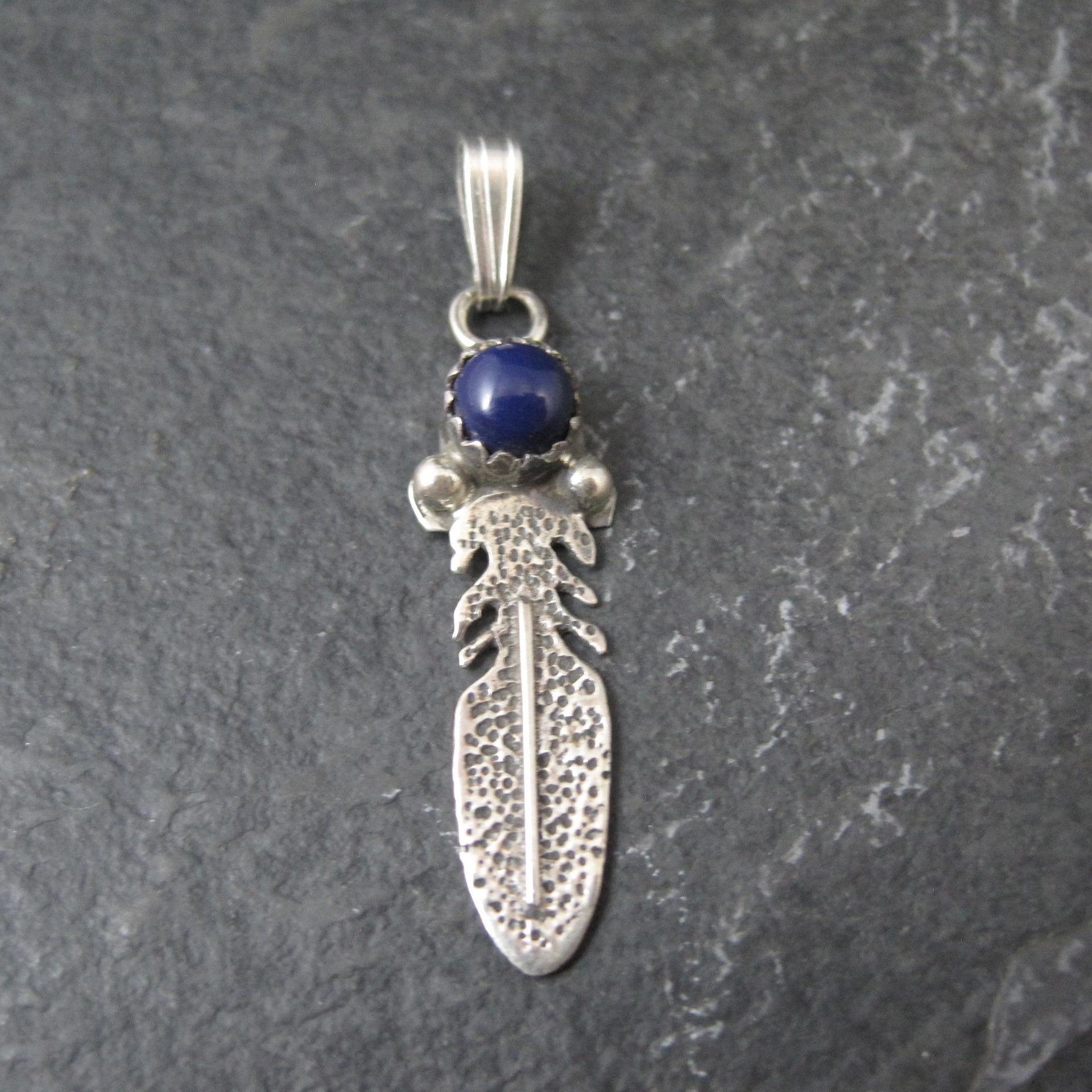 Small Southwestern Sterling Feather Pendant