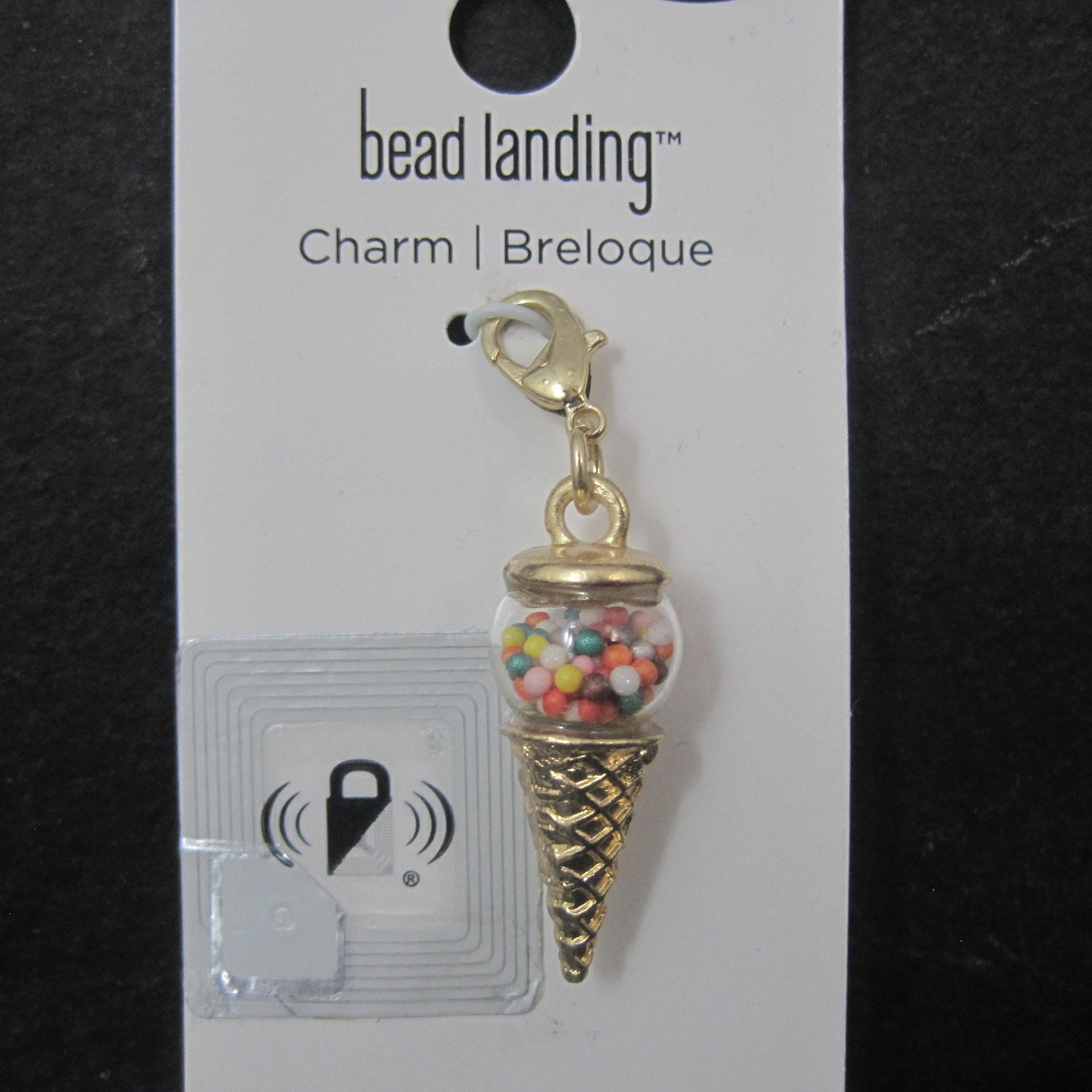 Gold Shaker Ice Cream Cone Charm by Bead Landing