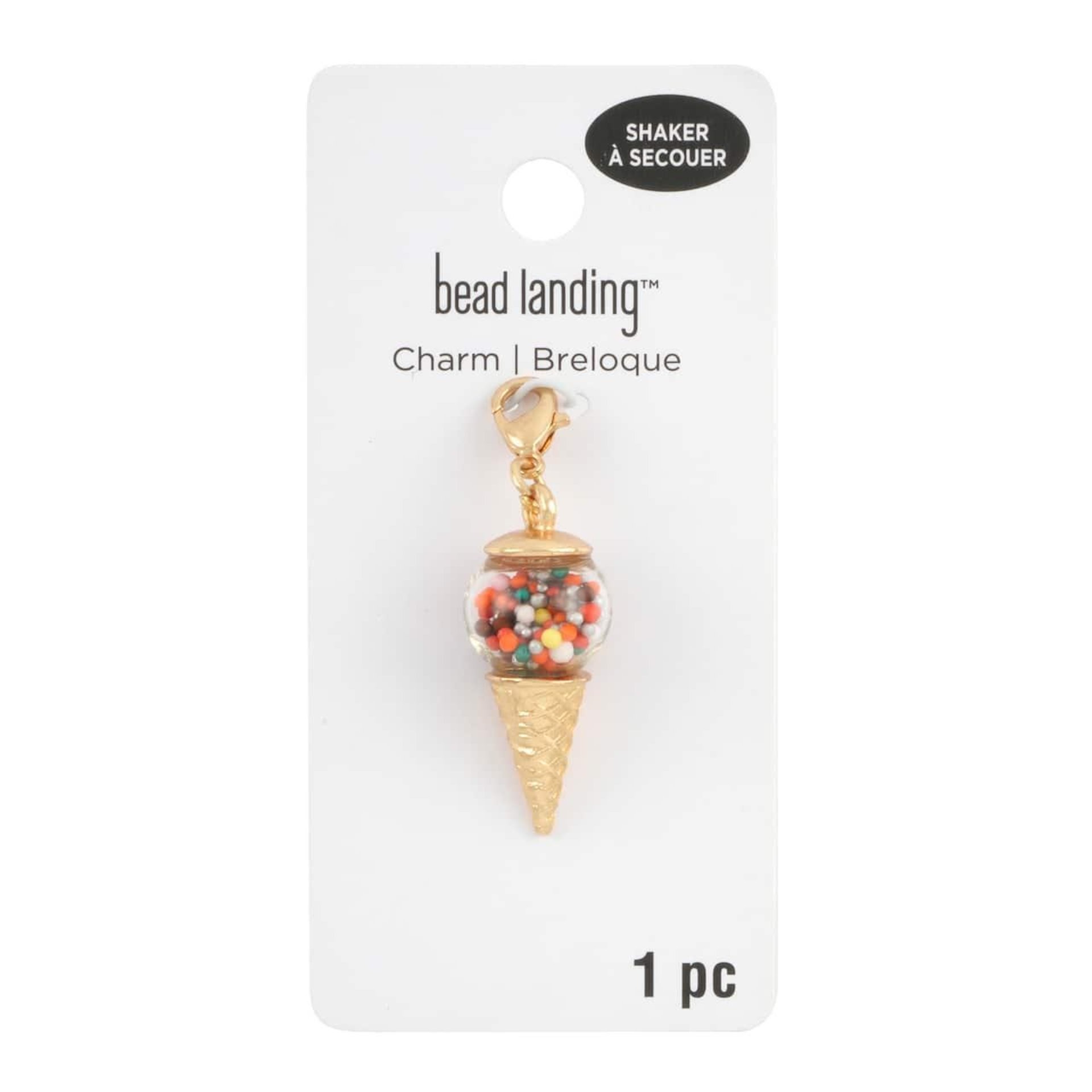 Gold Shaker Ice Cream Cone Charm by Bead Landing