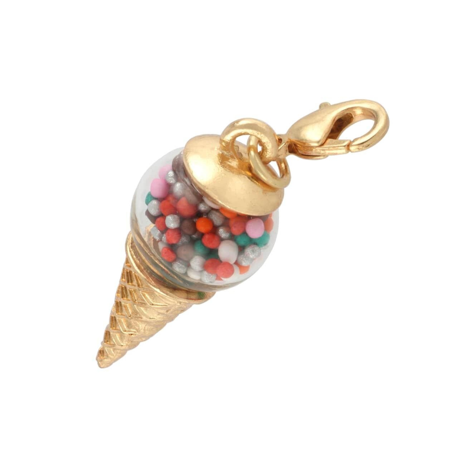 Gold Shaker Ice Cream Cone Charm by Bead Landing