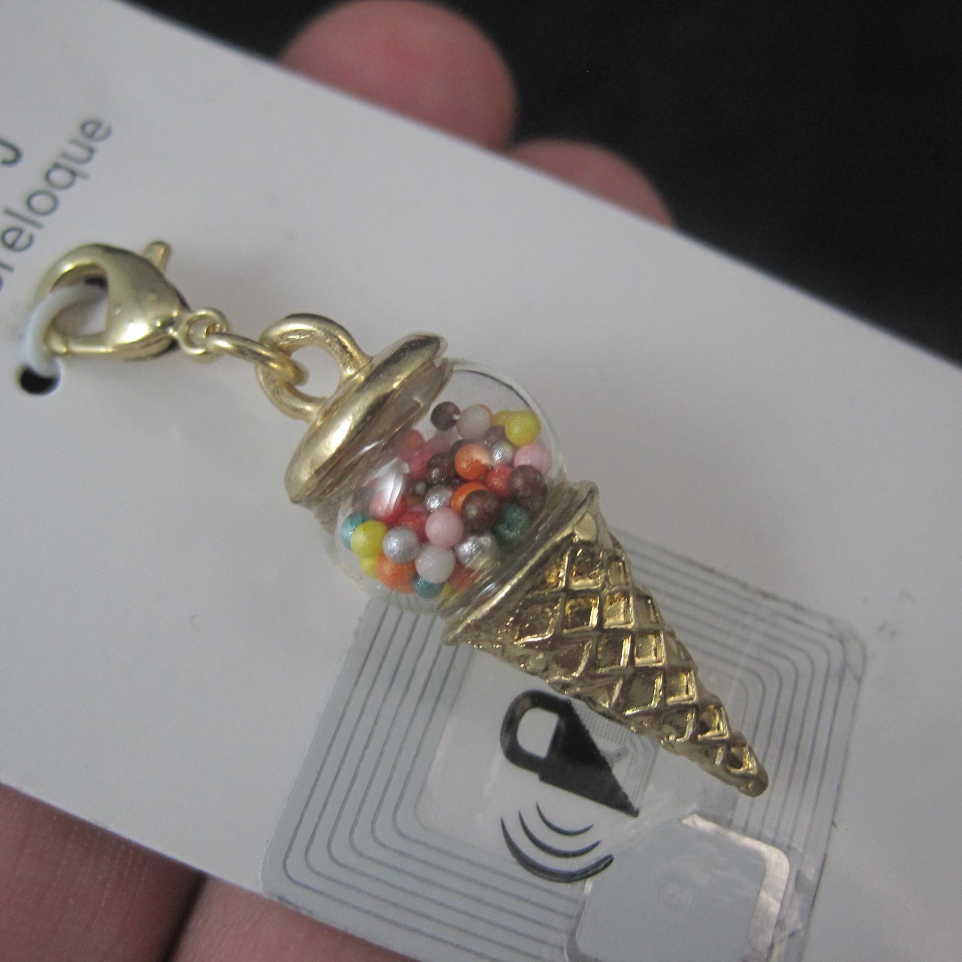 Gold Shaker Ice Cream Cone Charm by Bead Landing