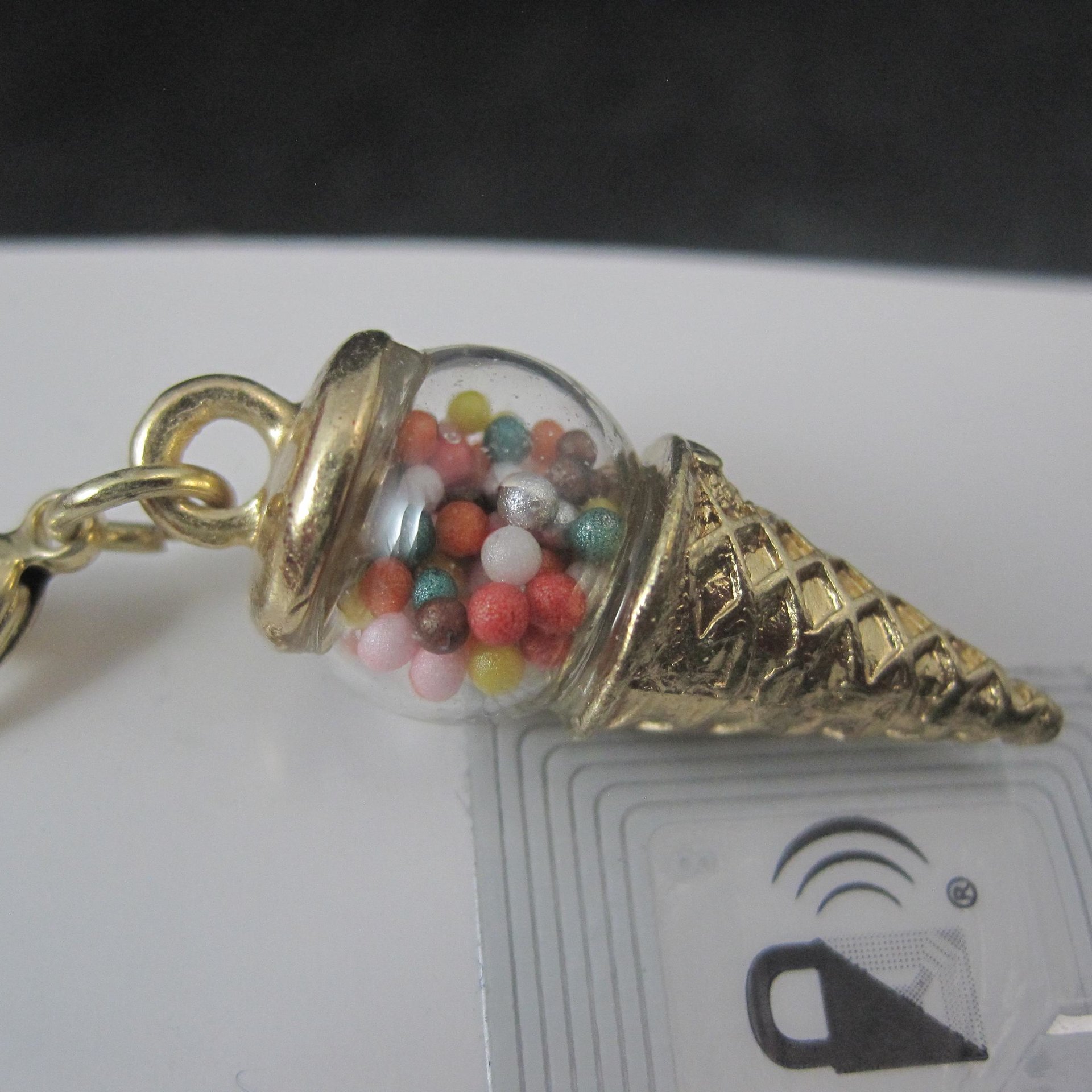 Gold Shaker Ice Cream Cone Charm by Bead Landing