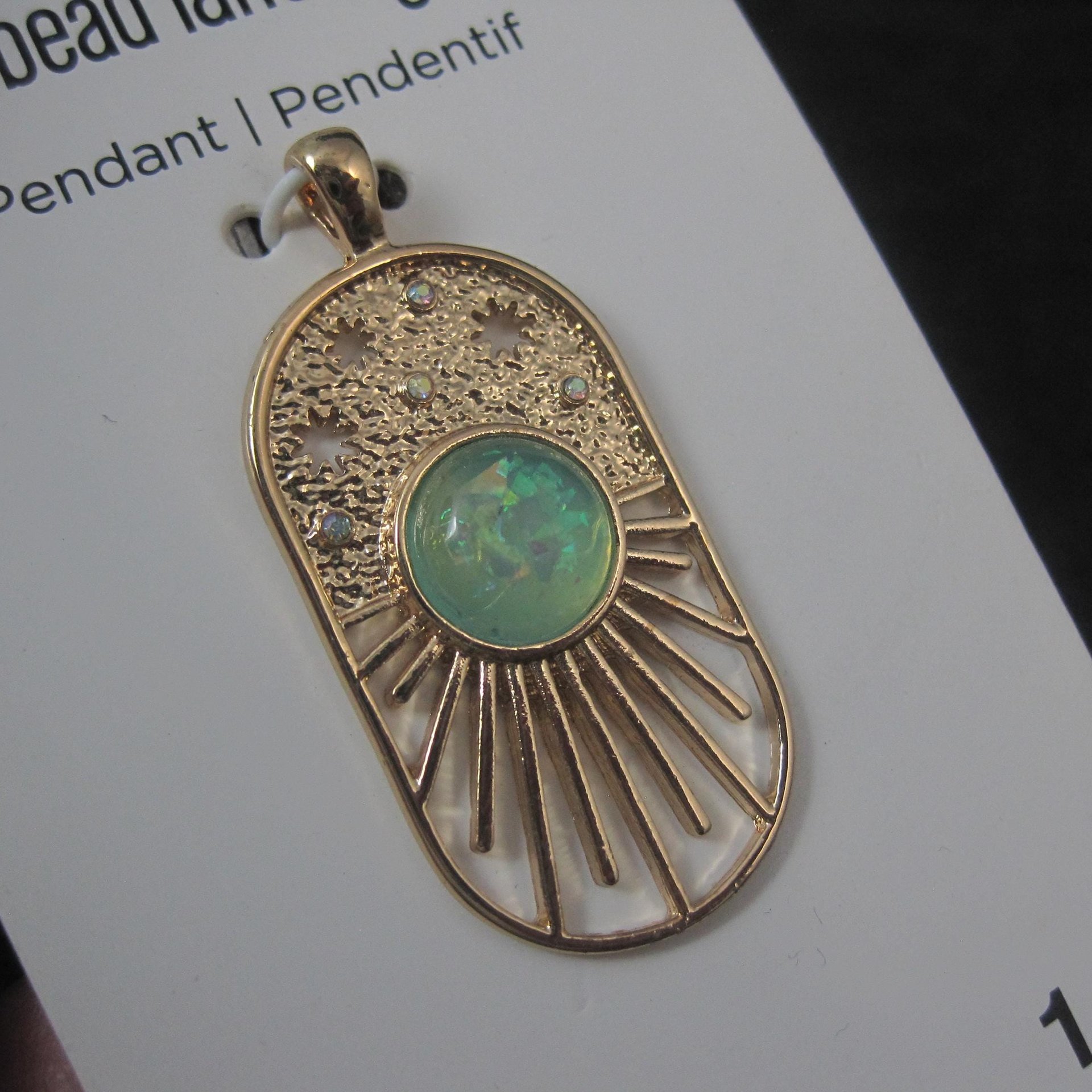 Gold Sunburst Pendant by Bead Landing