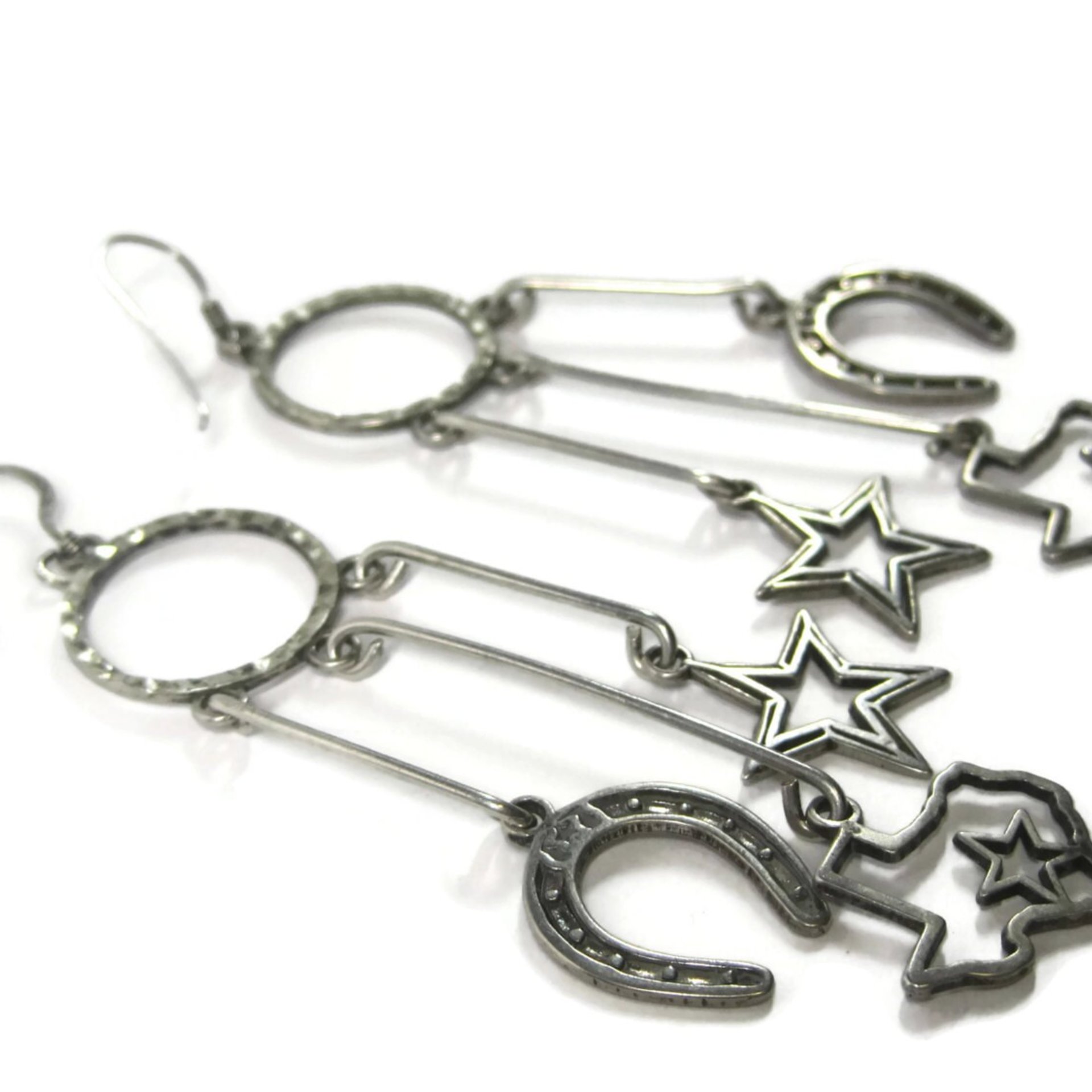 Vintage Sterling Texan Cowgirl Earrings