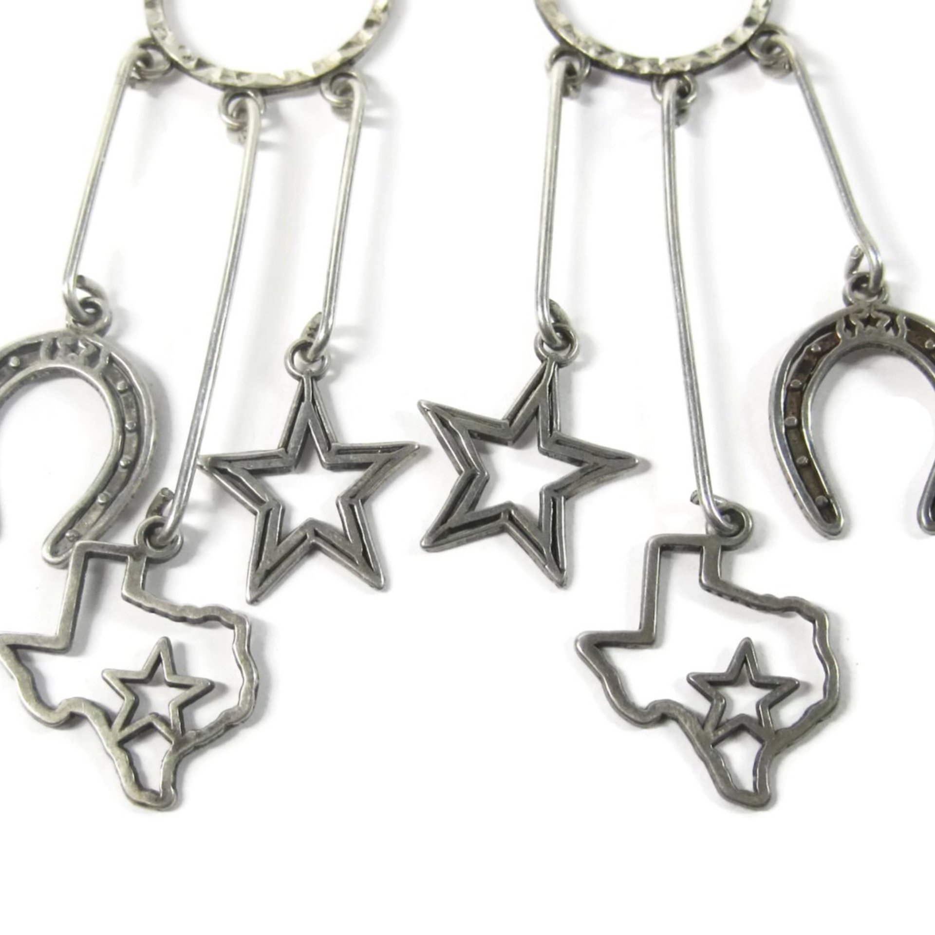 Vintage Sterling Texan Cowgirl Earrings