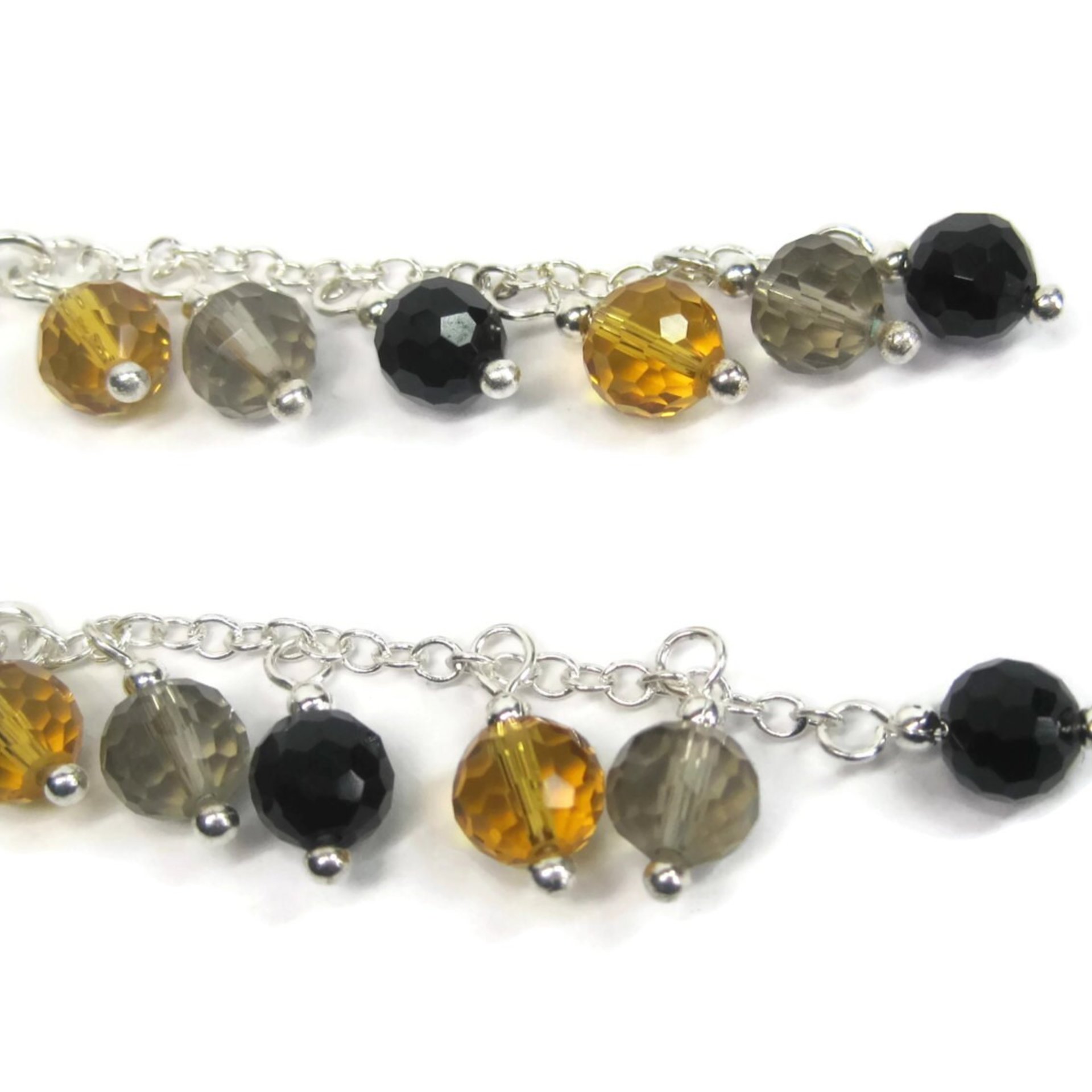 Earthy Sterling Crystal Dangle Earrings