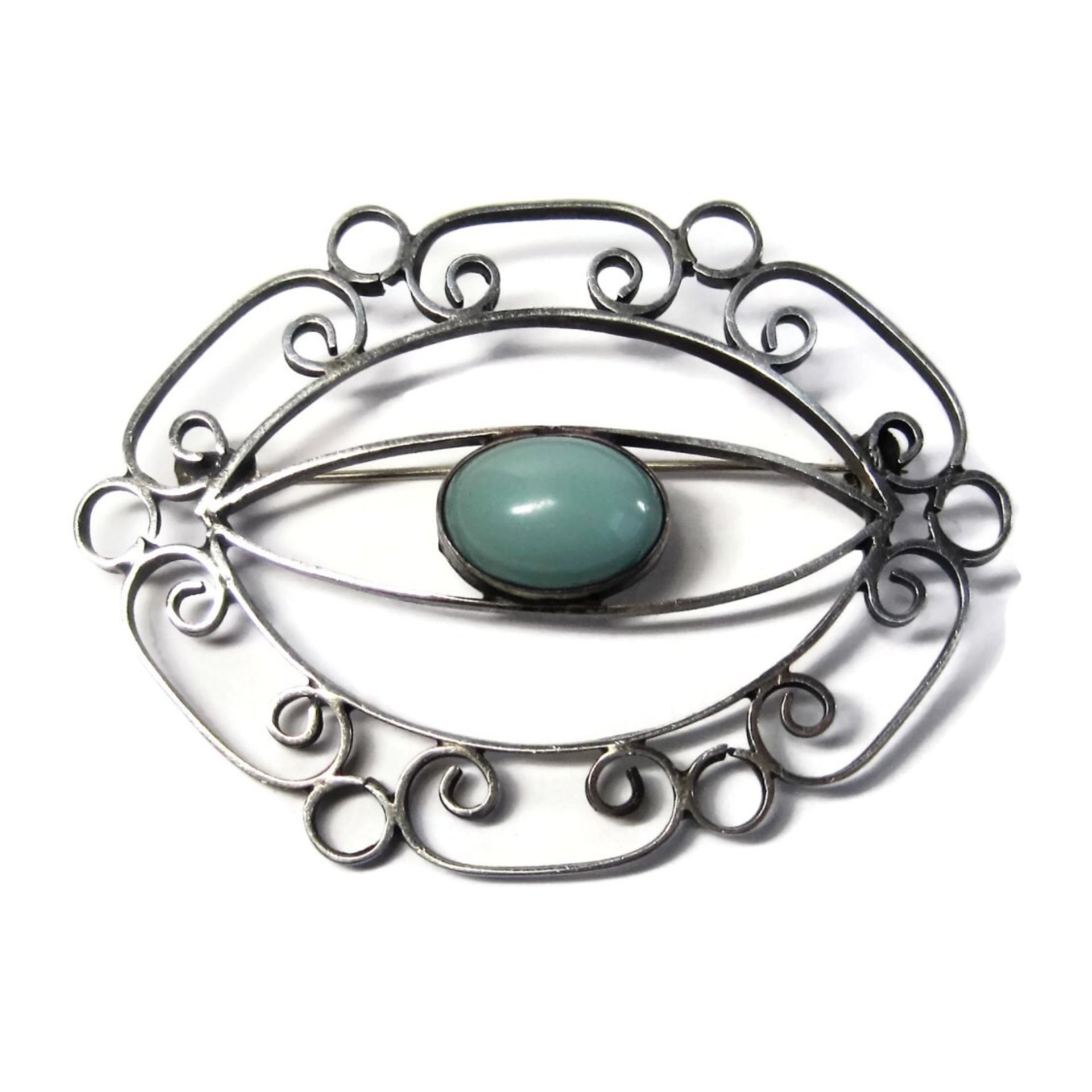 Vintage Mexican Sterling Filigree Brooch