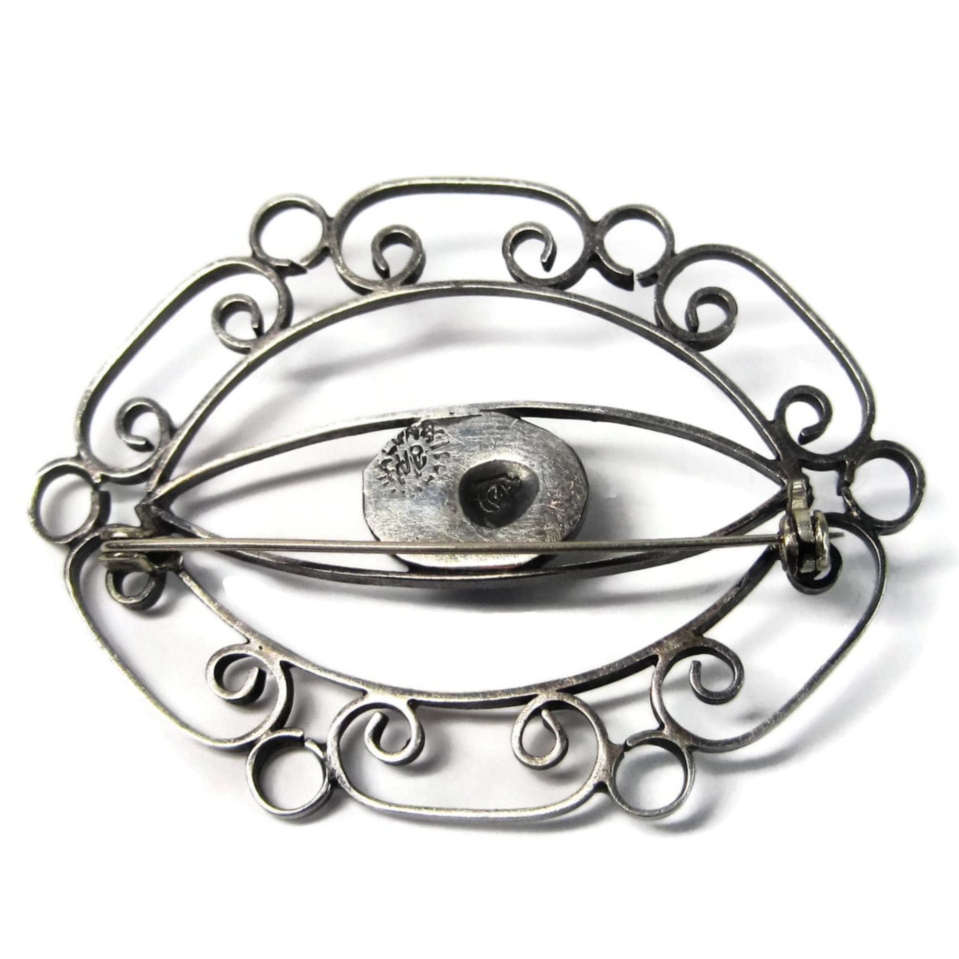 Vintage Mexican Sterling Filigree Brooch