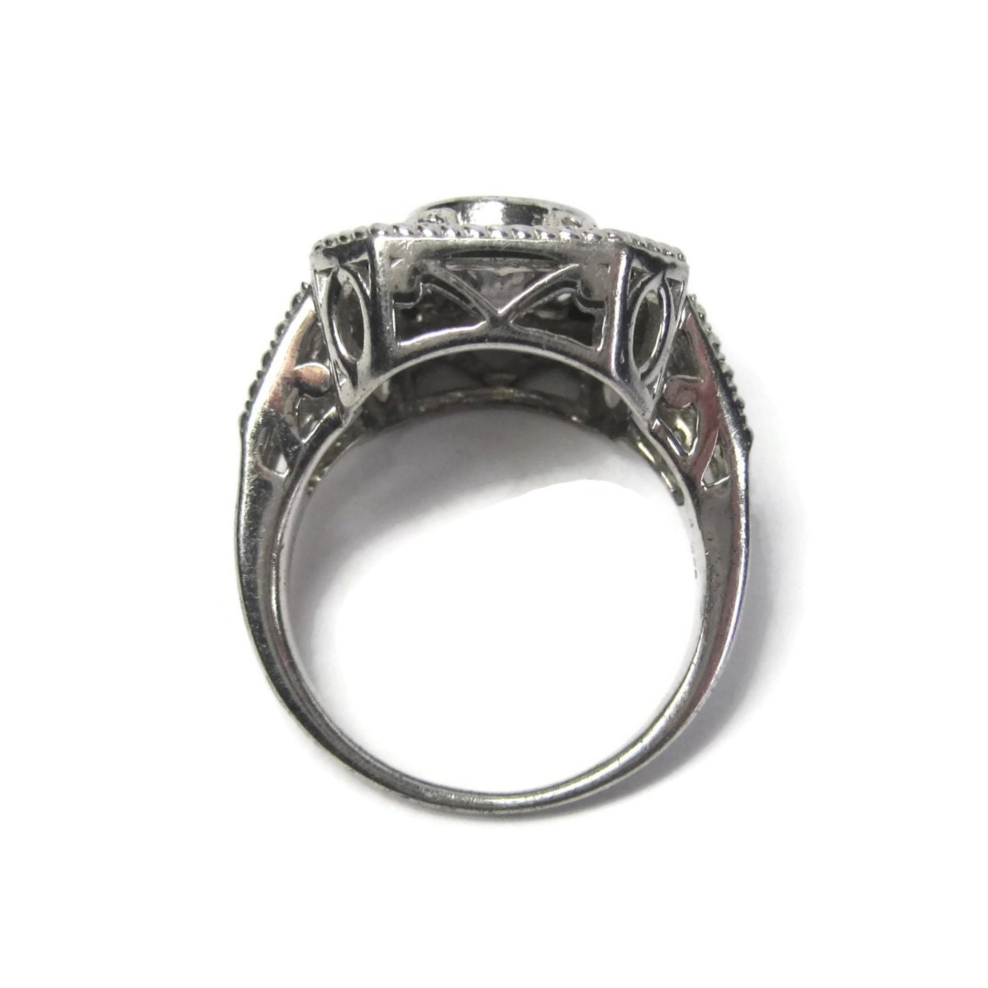 Chunky Handset 1.25 Carat Cubic Zirconia Blue Diamond Cocktail Halo Ring Size 9