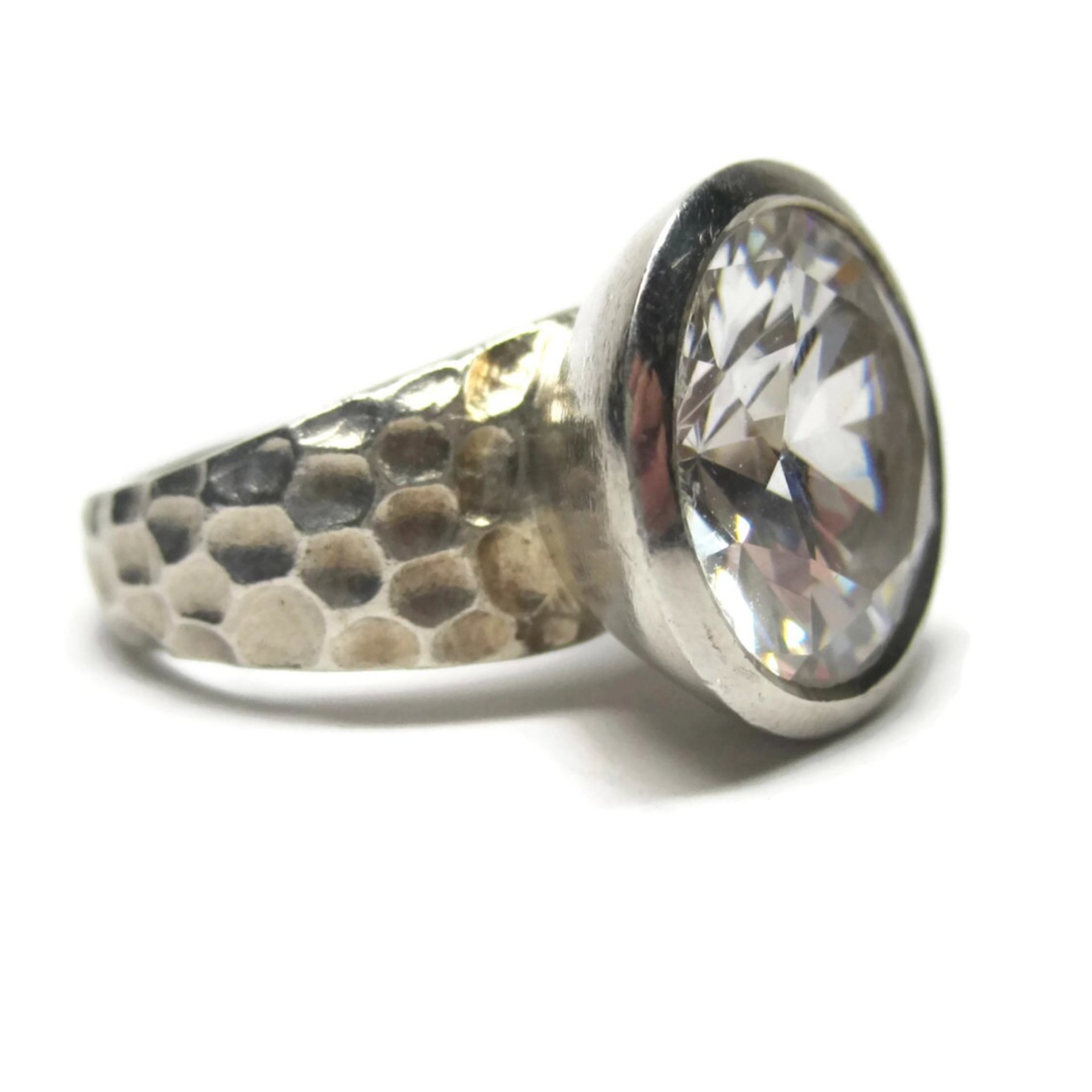 Large Estate Cubic Zirconia Statement Ring Size 7.5