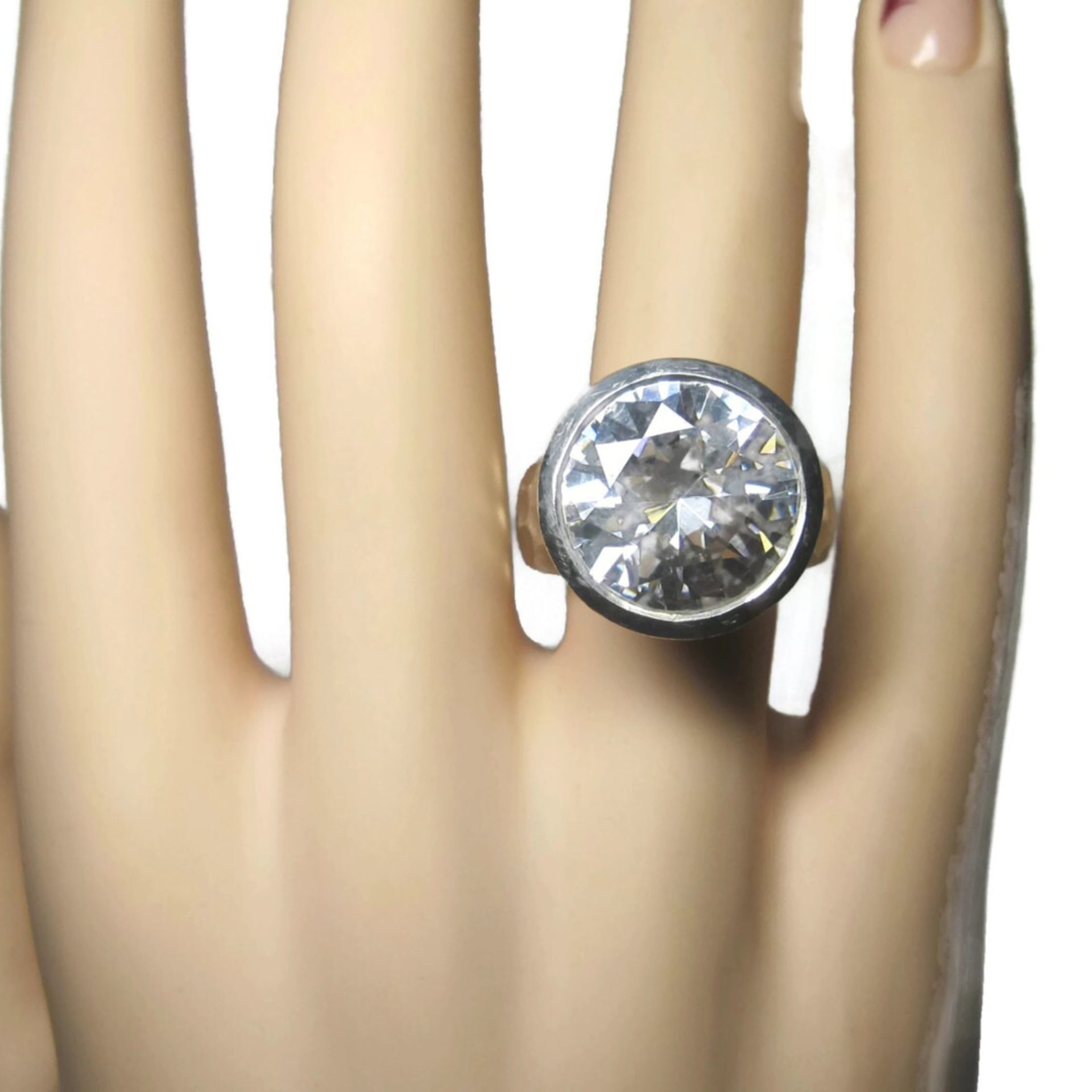 Large Estate Cubic Zirconia Statement Ring Size 7.5