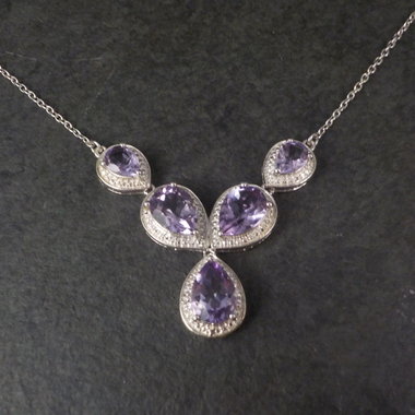 Sterling Silver Amethyst Y Necklace