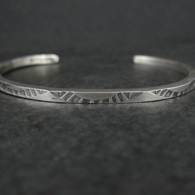 Southwestern Vintage Sterling Cuff Bracelet 6 Inches Tahe