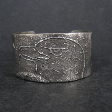 Heavy Southwestern Tufa Cast Eagle Cuff Bracelet 7 Inches