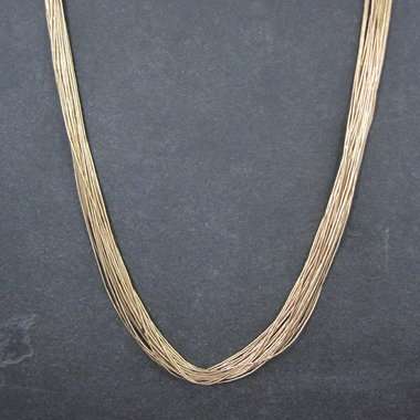 Vintage 30 Strand Liquid Gold Heishi Necklace Native American Gold Filled
