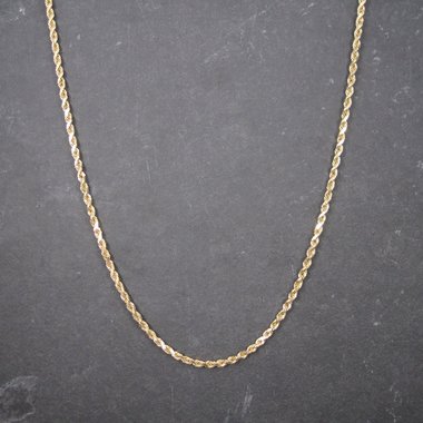 Vintage 14K 3.5mm Rope Chain Necklace 29 Inches 34.3 Grams