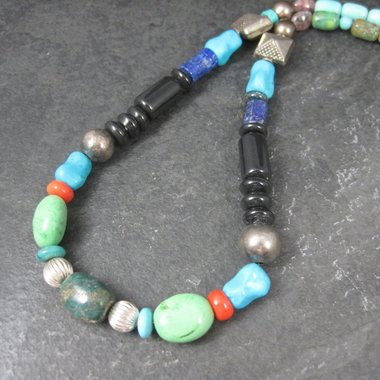 Vintage Southwestern Gemstone Bead Necklace 16 Inches