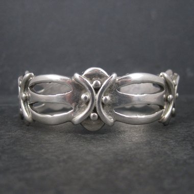 Vintage Mexican 980 Silver Cuff Bracelet 6.5 Inches
