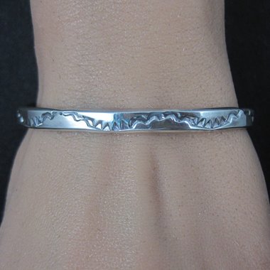 Southwestern Vintage Sterling Cuff Bracelet 6 Inches Tahe