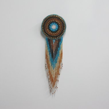 Huge Southwestern 12" Beaded Rosette Hair Clip Barrette Regalia