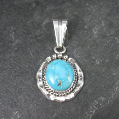 Vintage Native American Sterling Turquoise Pendant