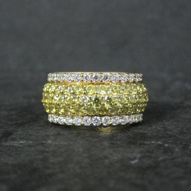Vermeil Sterling Yellow White Cz Ring Size 8