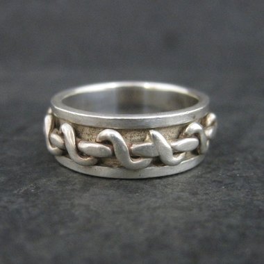 Vintage Sterling Worry Spinner Band Ring Size 9.5