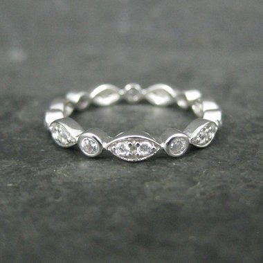Sterling Silver Cz Eternity Ring Size 7