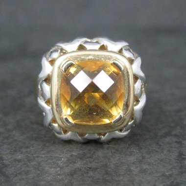 Vintage Vermeil Sterling Citrine Ring Size 8